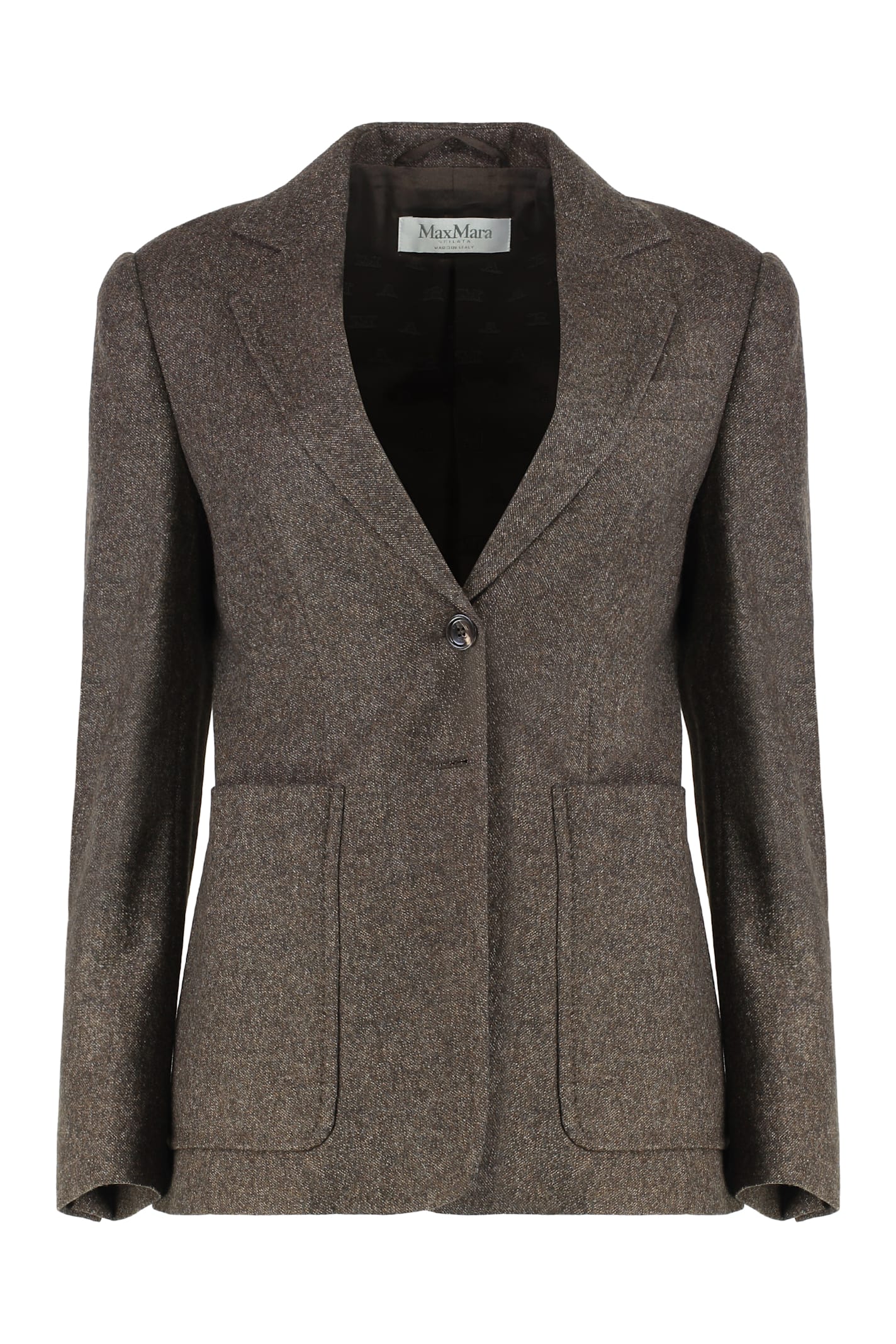 Max Mara Wool Tweed Jacket In Brown