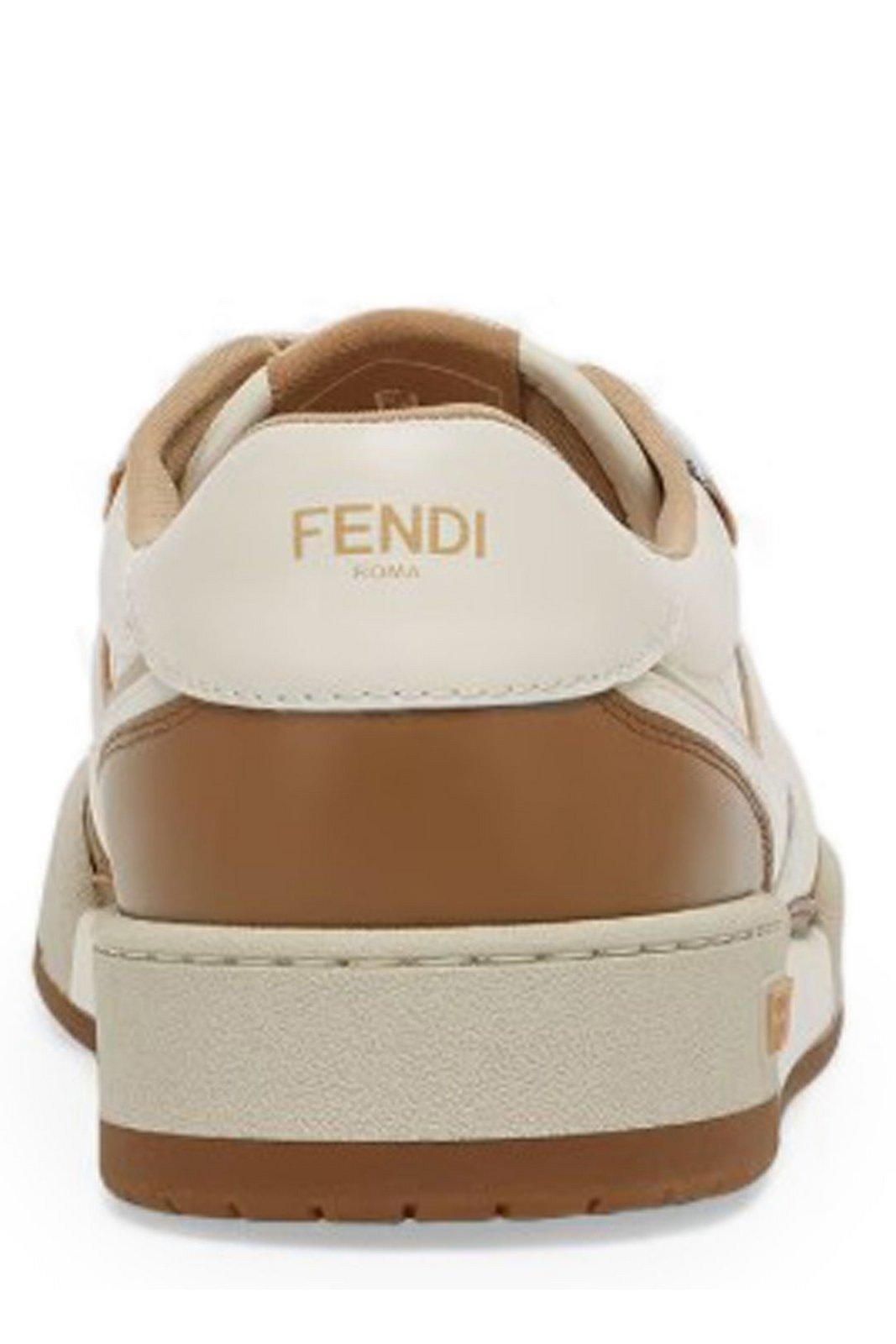 Shop Fendi Match Low-top Sneakers In Brown