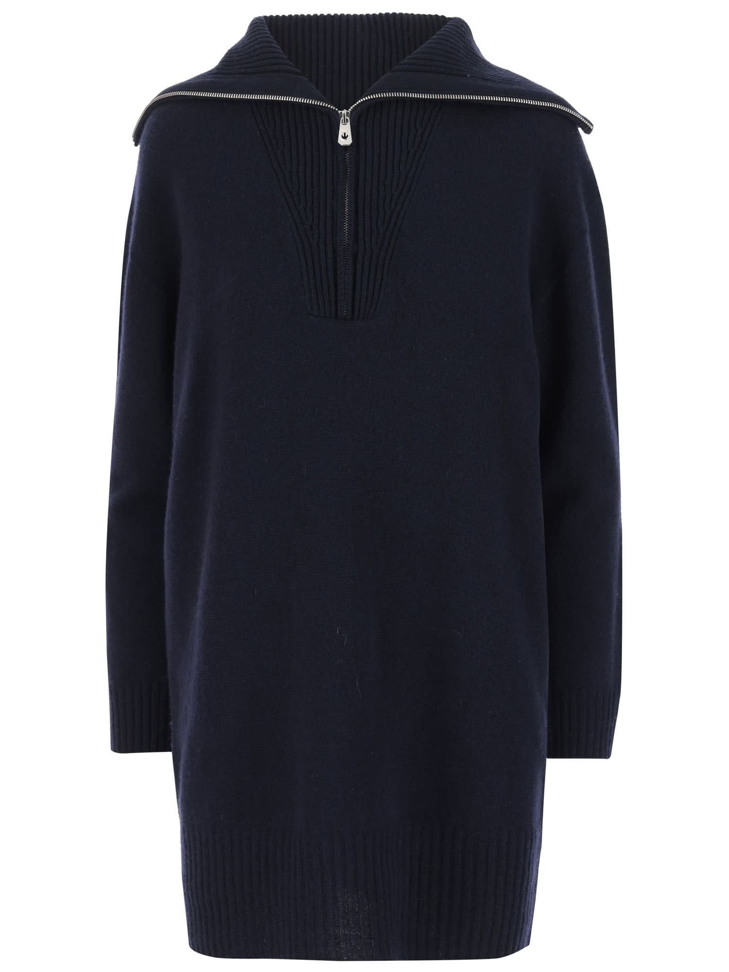 Shop Pinko Wool And Cashmere Blend Dress In Blue