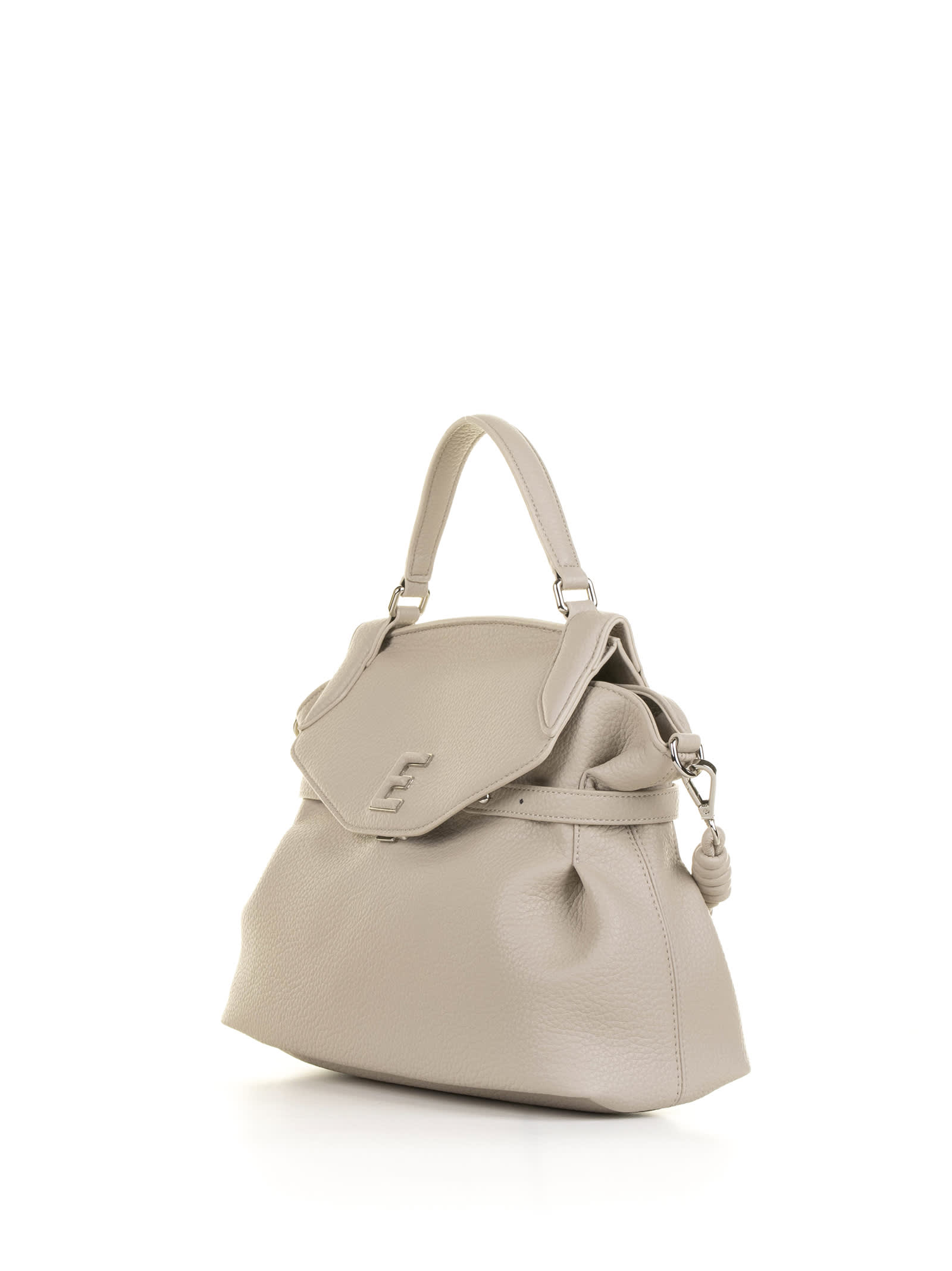 Shop Ermanno Scervino Beige Rose Handbag With Shoulder Strap In Sand