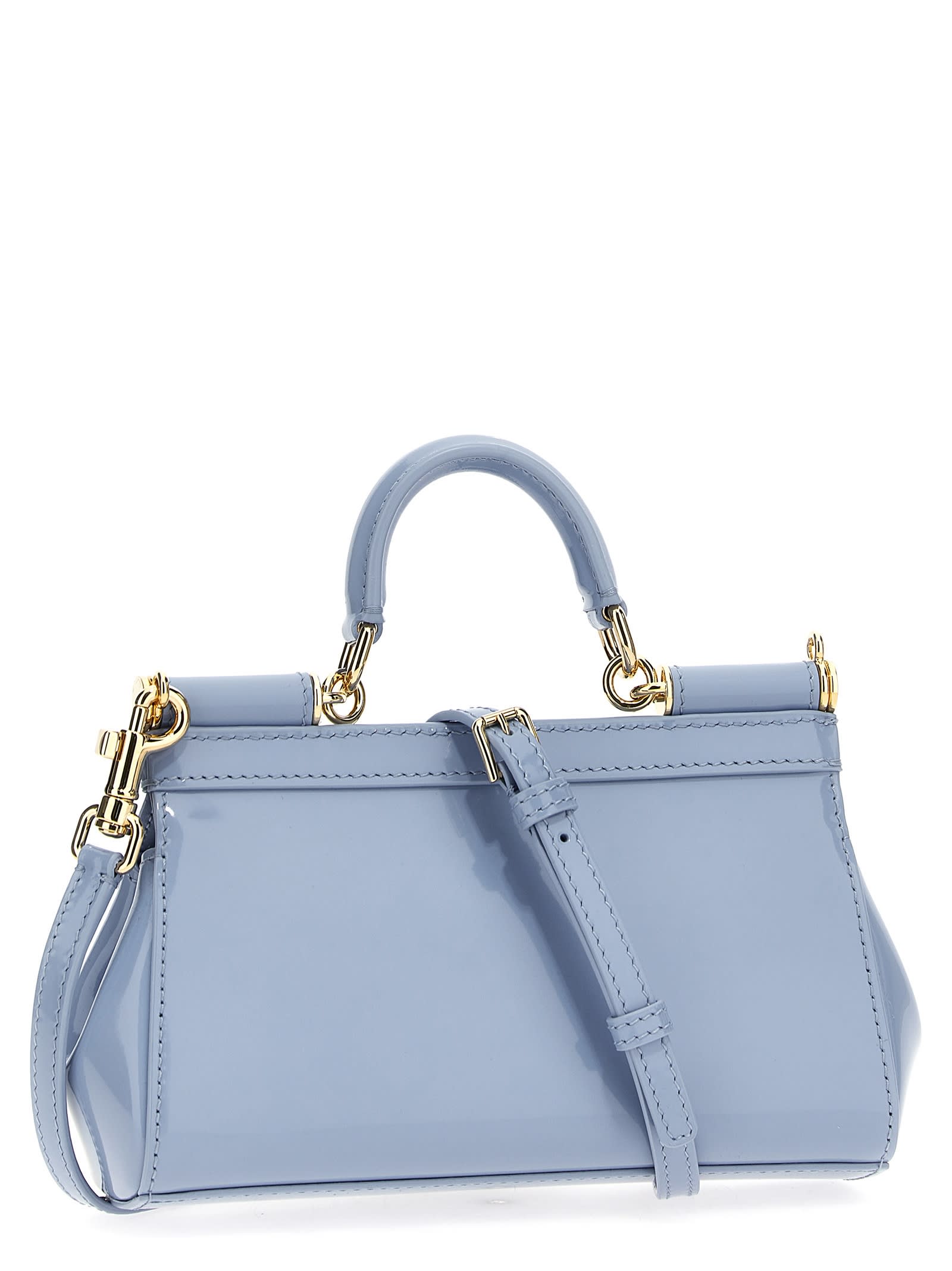 Shop Dolce & Gabbana Sicily Small Handbag In Light Blue