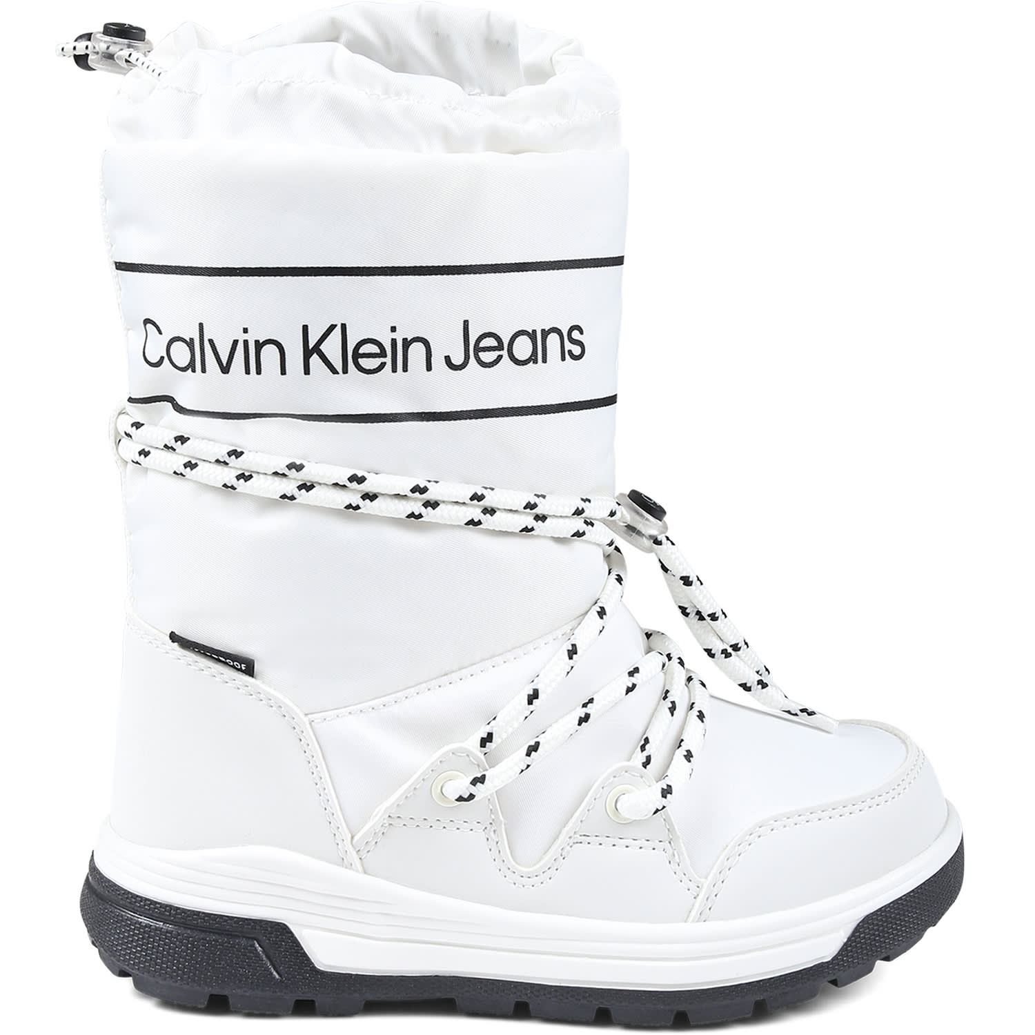 CALVIN KLEIN WHITE SNOW BOOTS FOR GIRL WITH LOGO