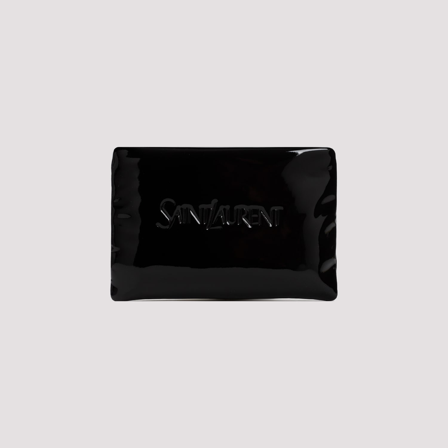 Shop Saint Laurent Polyurethane Pouch In Nero