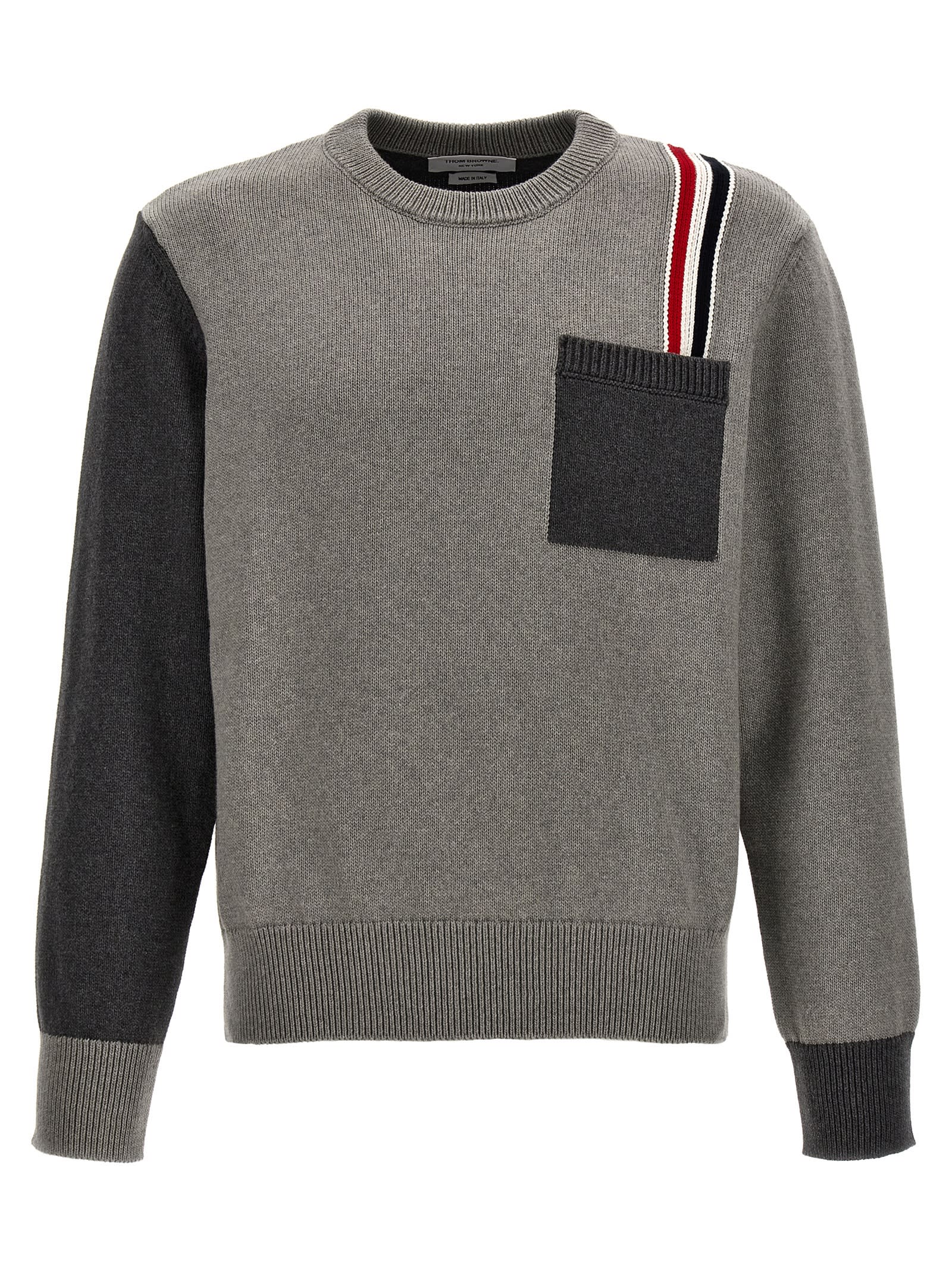 Shop Thom Browne Fun Mix Sweater In Gray