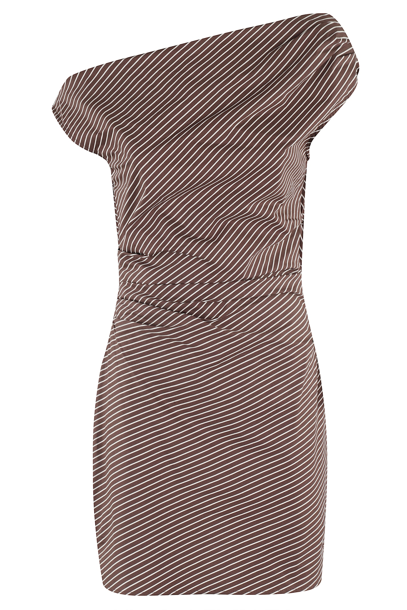 Staud Phare Mini Dress Dark Oak Micro Stripe