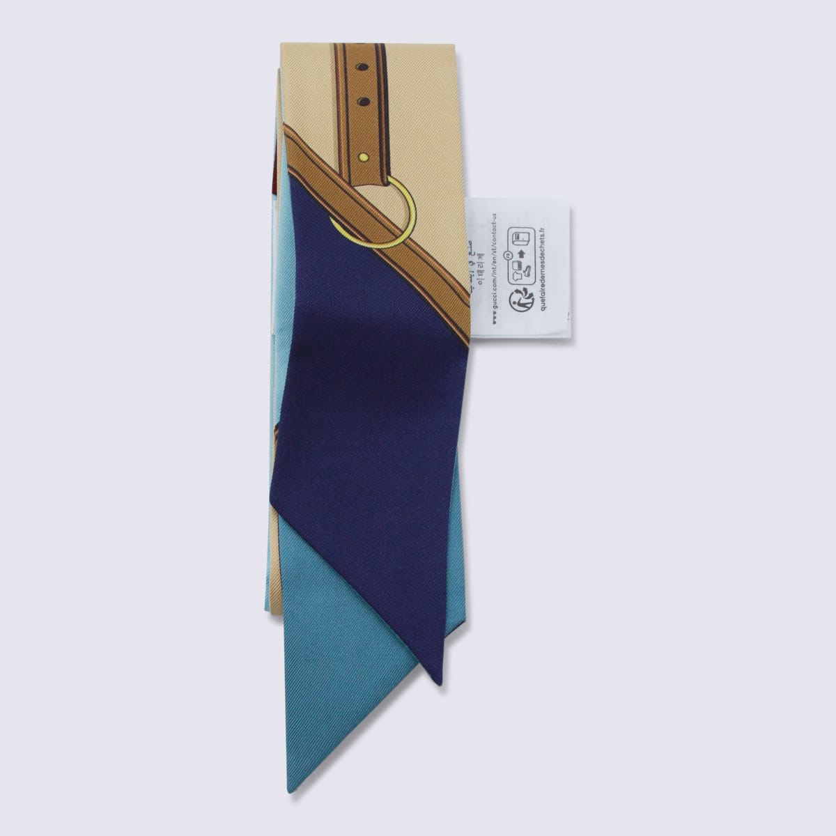 Gucci Blue Silk Scarf In Multi