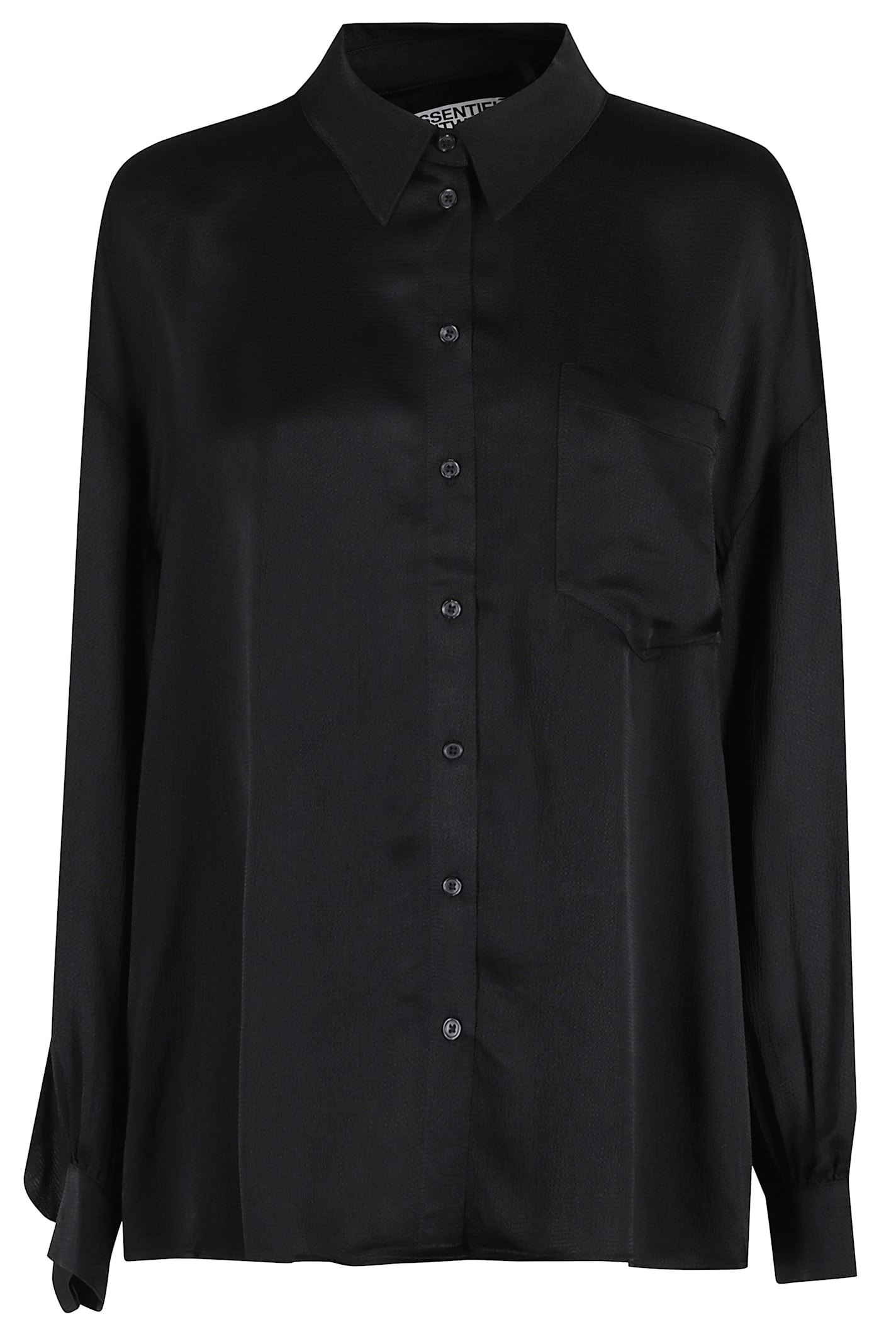 Essentiel Antwerp Oversized Ruffle Shirt In Black