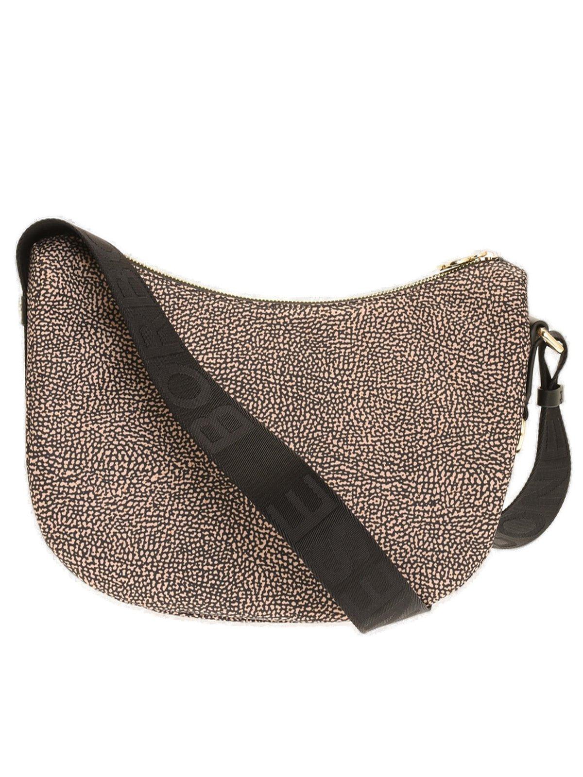 Shop Borbonese Luna Small Shoulder Bag  In Natural