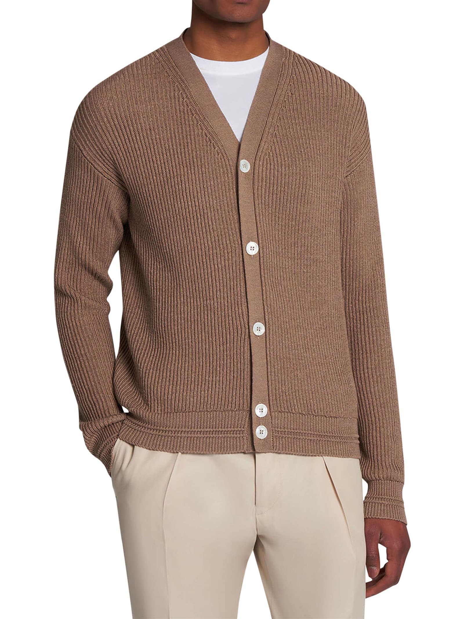 Shop Kiton Sweater Cotton In Camel