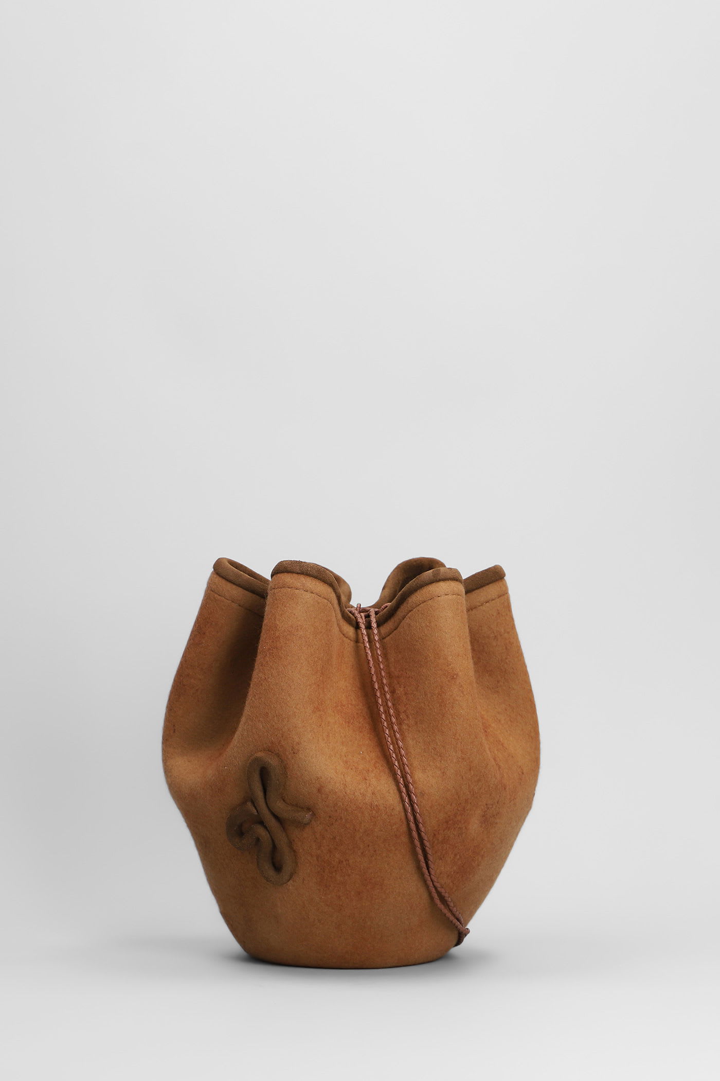 Ruslan Baginskiy The Hatbag Shoulder Bag In Beige Wool In Sand