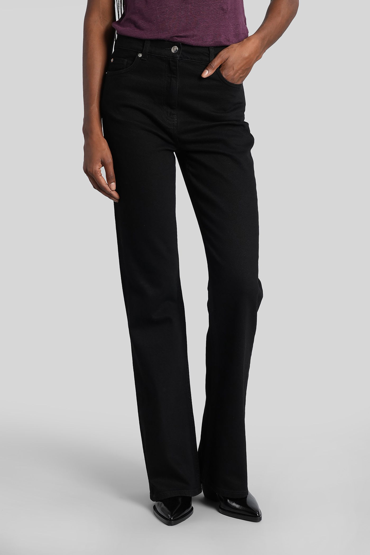 Iro Olivier Jeans In Black Cotton In Black