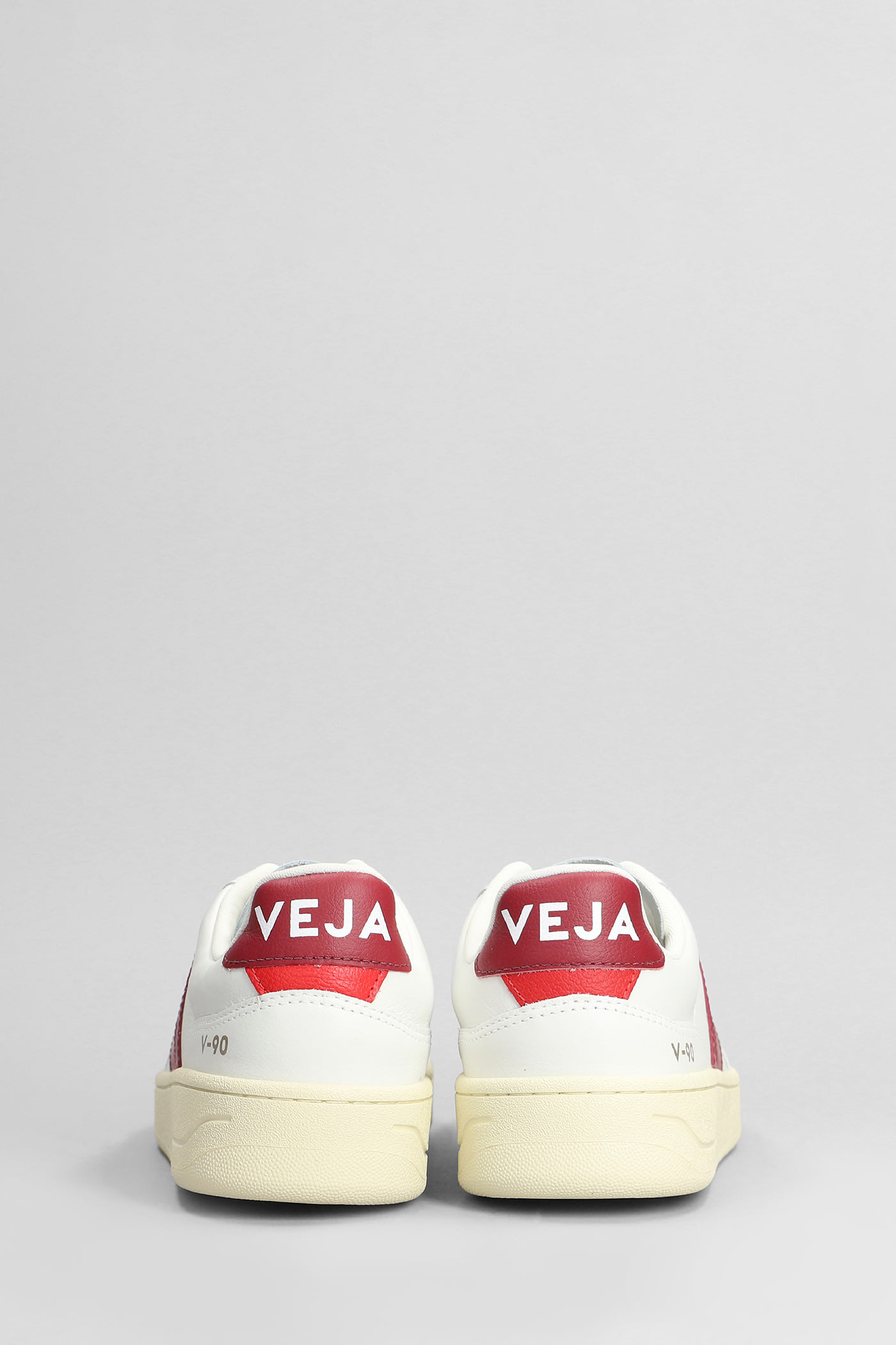 Shop Veja V-90 Sneakers In White Leather