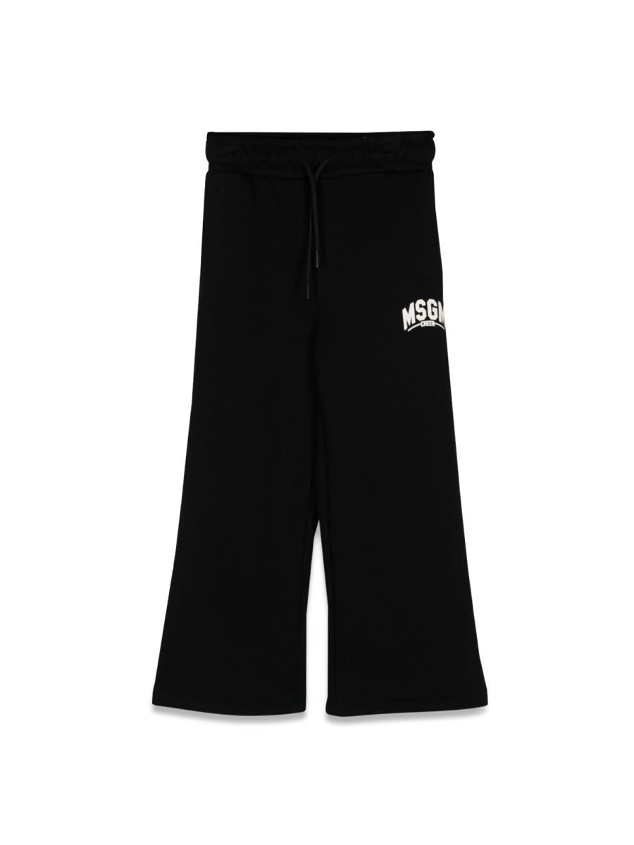 Msgm Trousers With Logo In Black