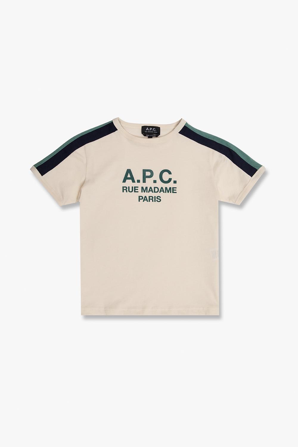 A.p.c. Kids' T-shirt With Logo In Green