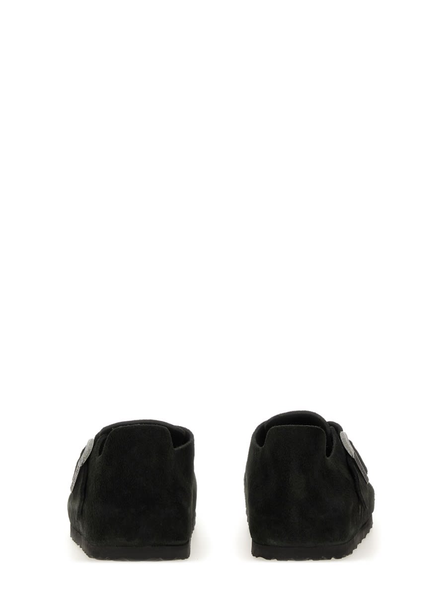 Birkenstock Suede London Sabot In Black