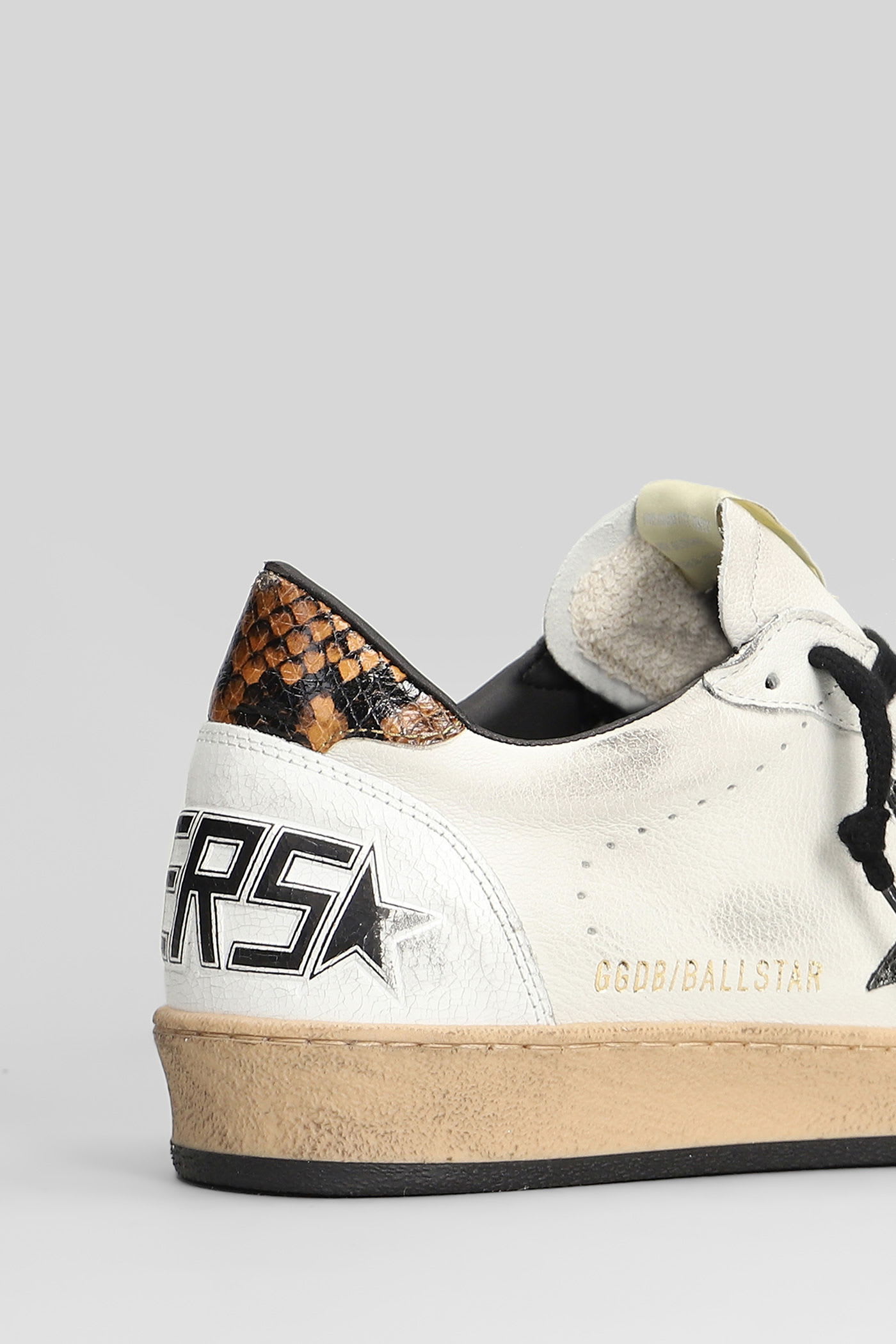 Golden Goose Ball Star Sneakers In White Leather In Multi
