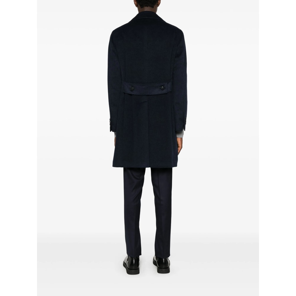 Tagliatore Double-breasted Coat In Blue