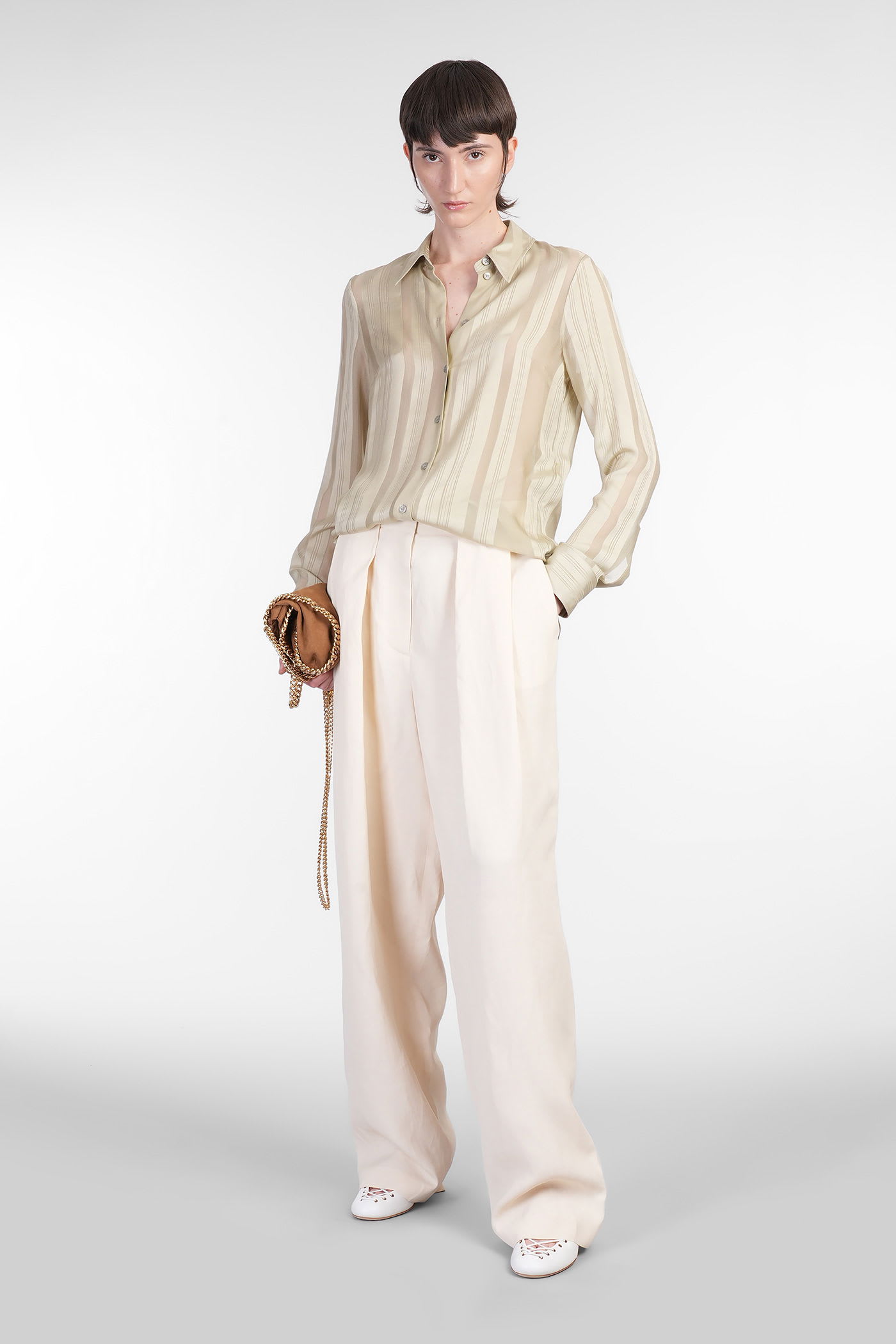 Stella Mccartney Shirt In Beige Silk In Neutral