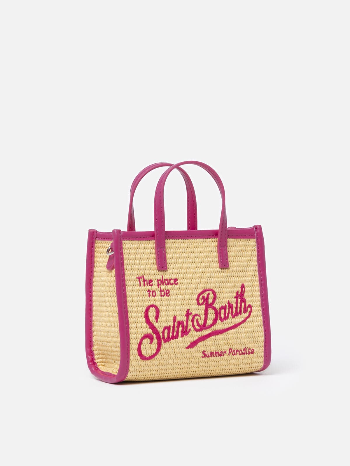 Mc2 Saint Barth Beige Mini Vivian Straw Handbag In Beige