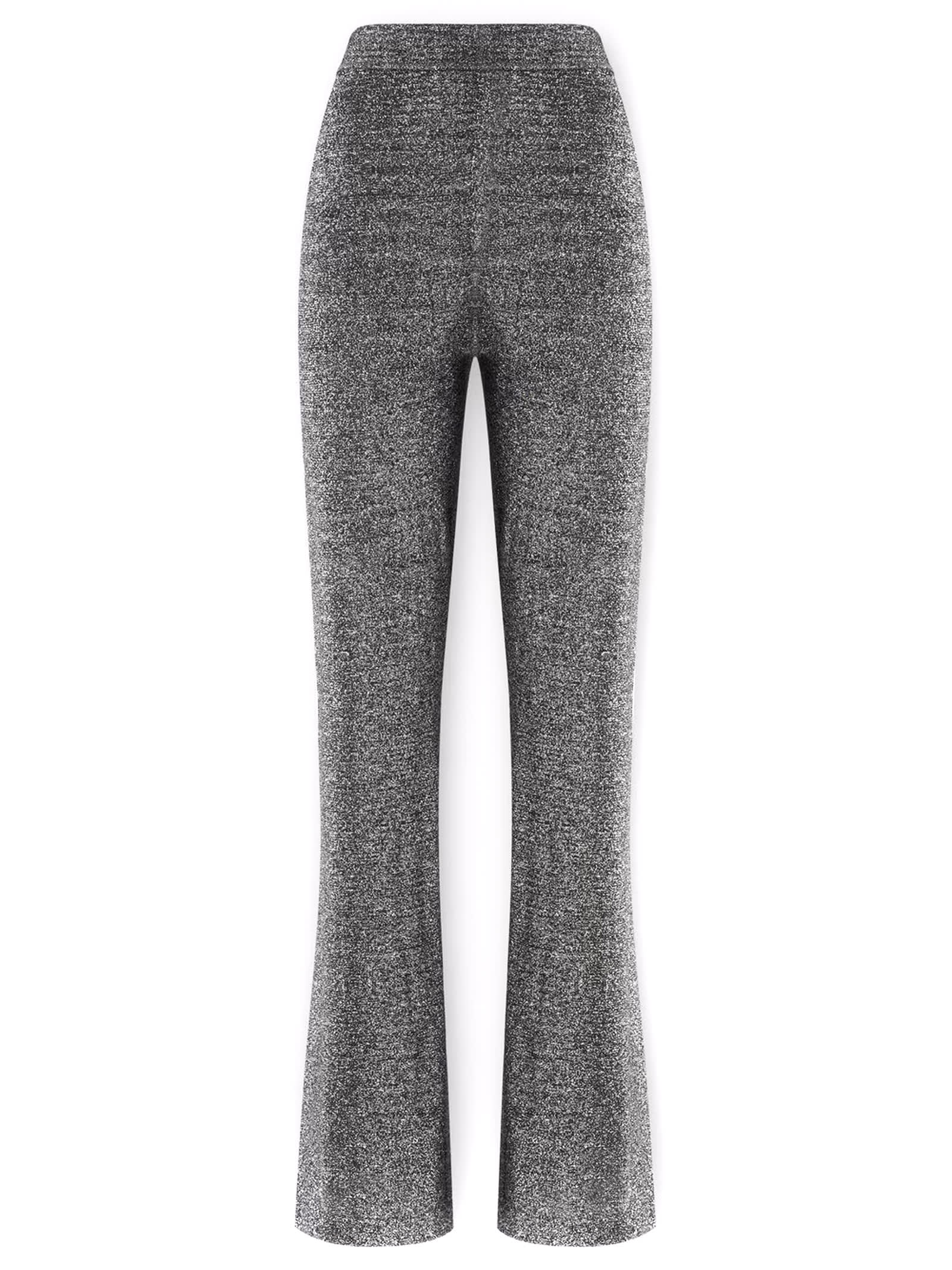 Flare Trousers In Glitter-effect Viscose