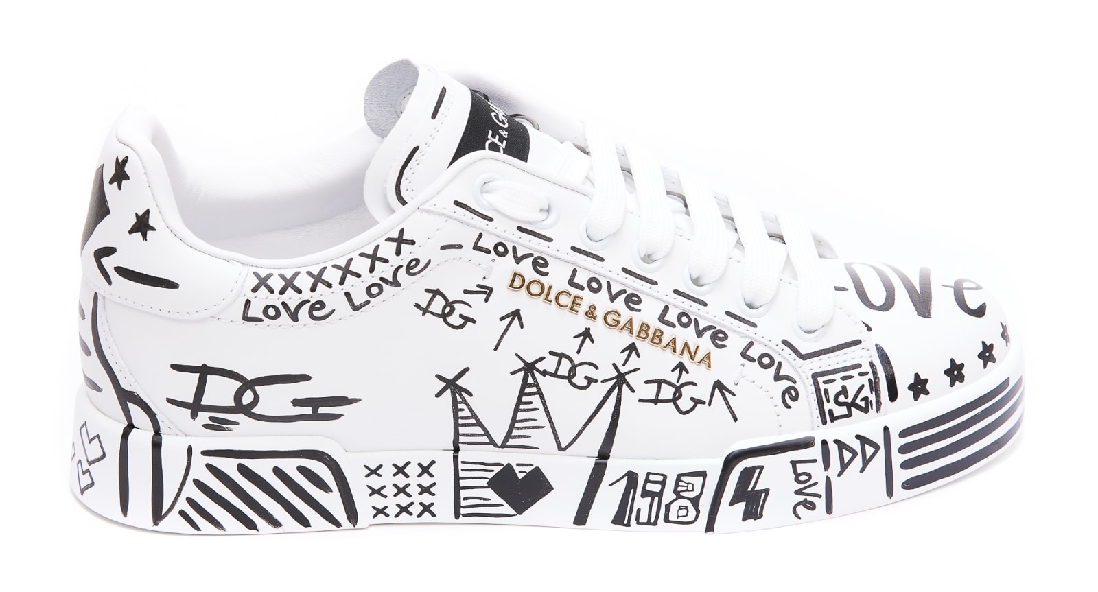 Dolce & Gabbana Portofino Sneakers With Logo Print