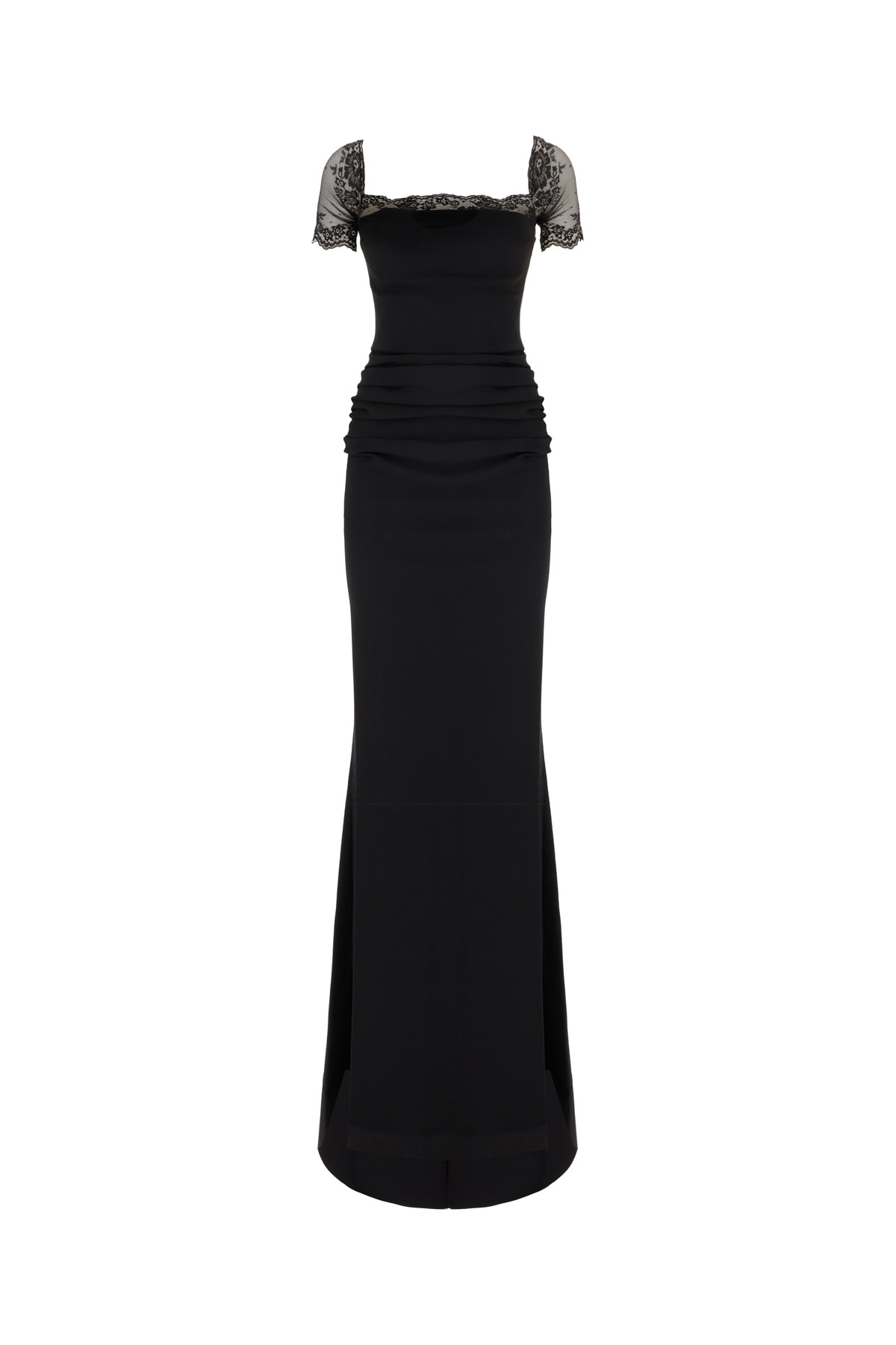 La Petit Robe Di Chiara Boni Black Stretch Nylon Midi Dress In Black