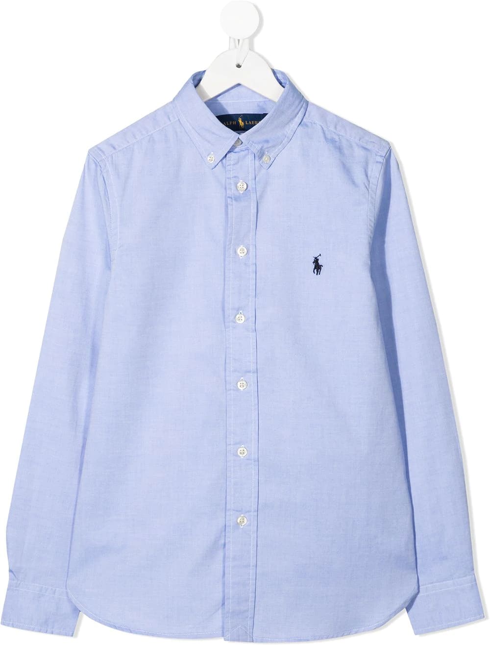 Ralph Lauren Teen Oxford Shirt In Light Blue Slim-fit Cotton