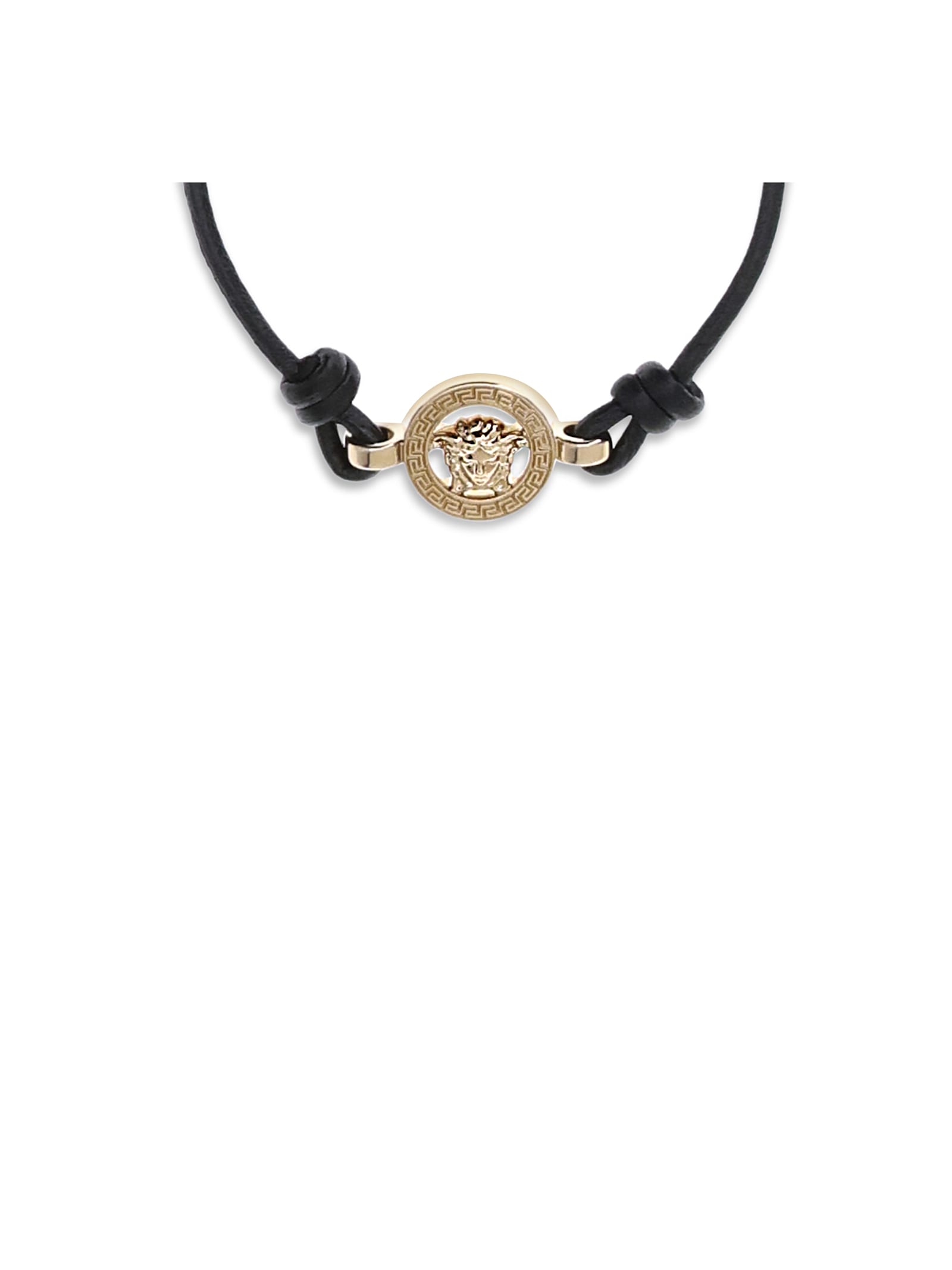 Versace Leather Bracelet In Black