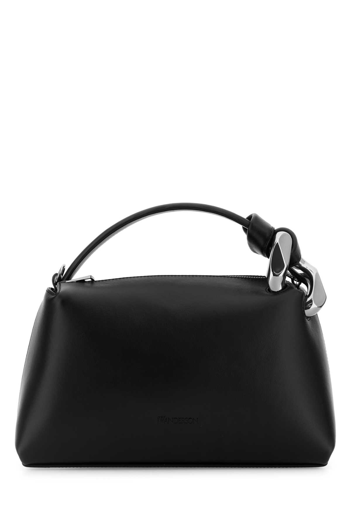 Jw Anderson Leather Bucket Bag Metal Hardware In Black