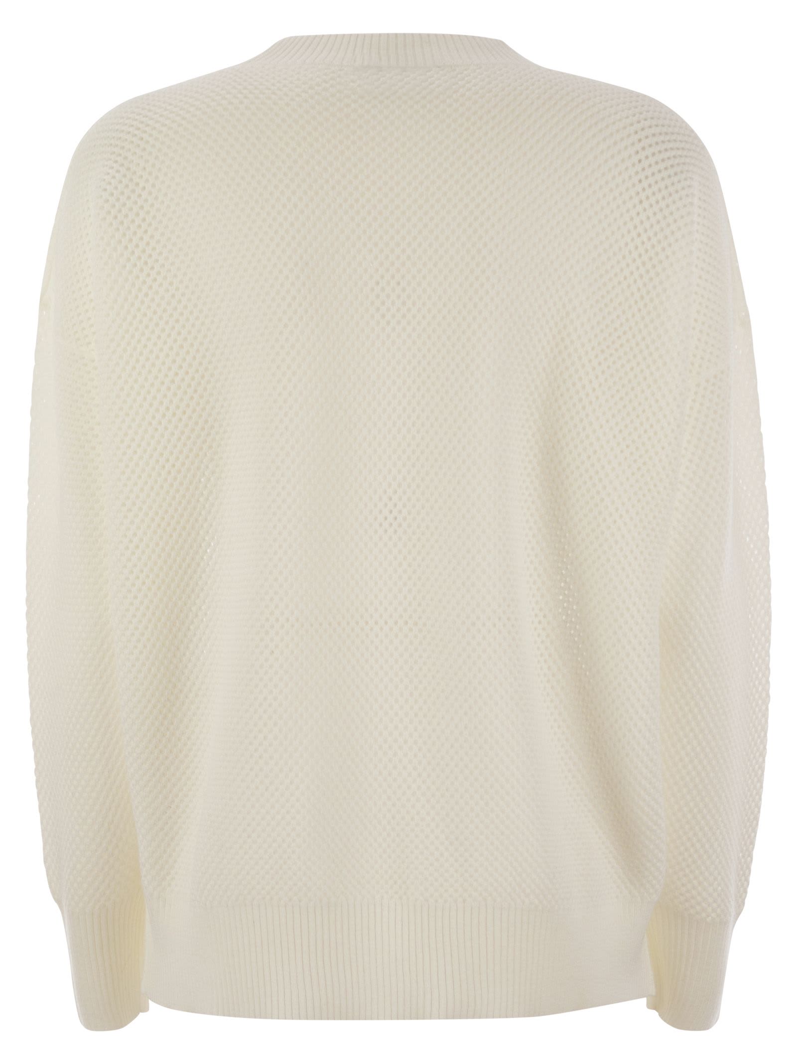 Fabiana Filippi Crew-neck Sweater In Wool And Cotton