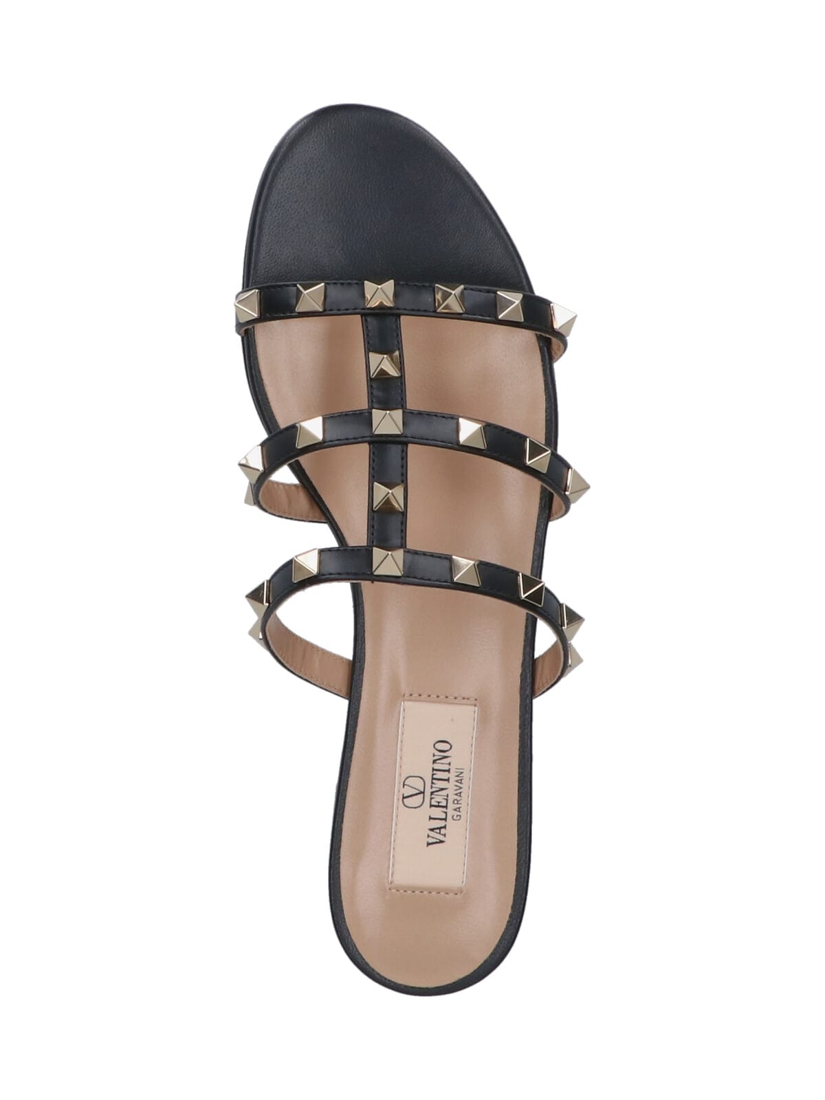 Valentino Rockstud Caged Leather Sandal In Black