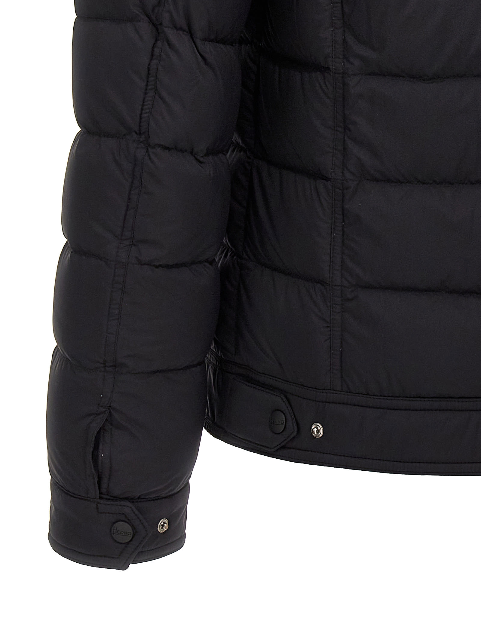 Shop Herno La Denim Down Jacket In Black