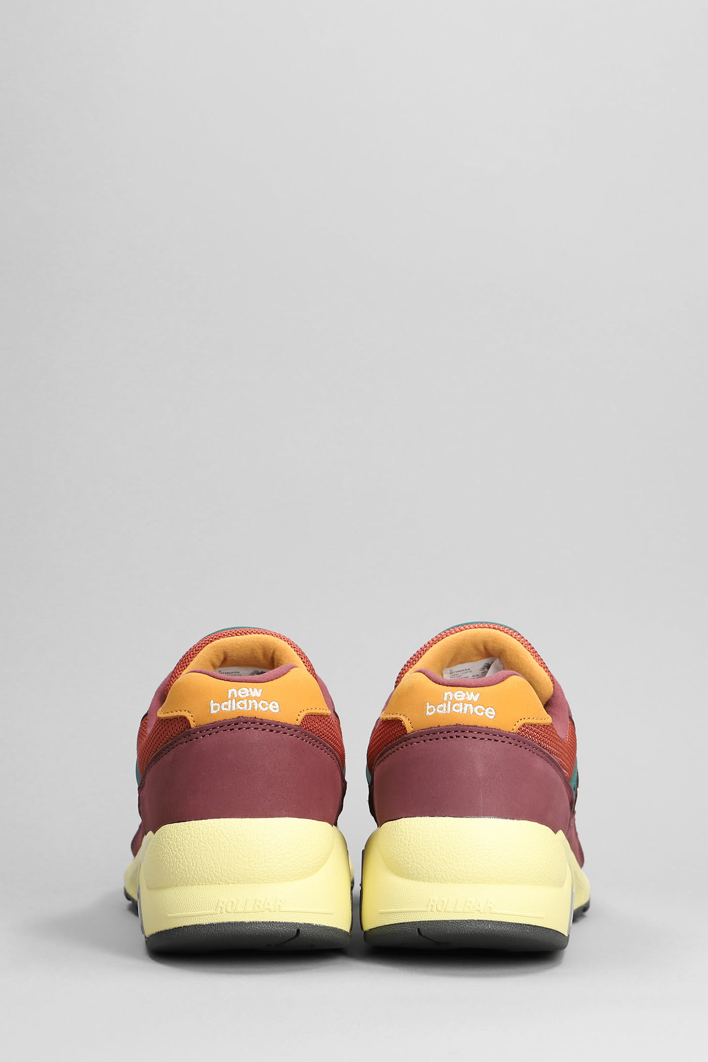 Shop New Balance 580 Sneakers In Bordeaux Leather And Fabric