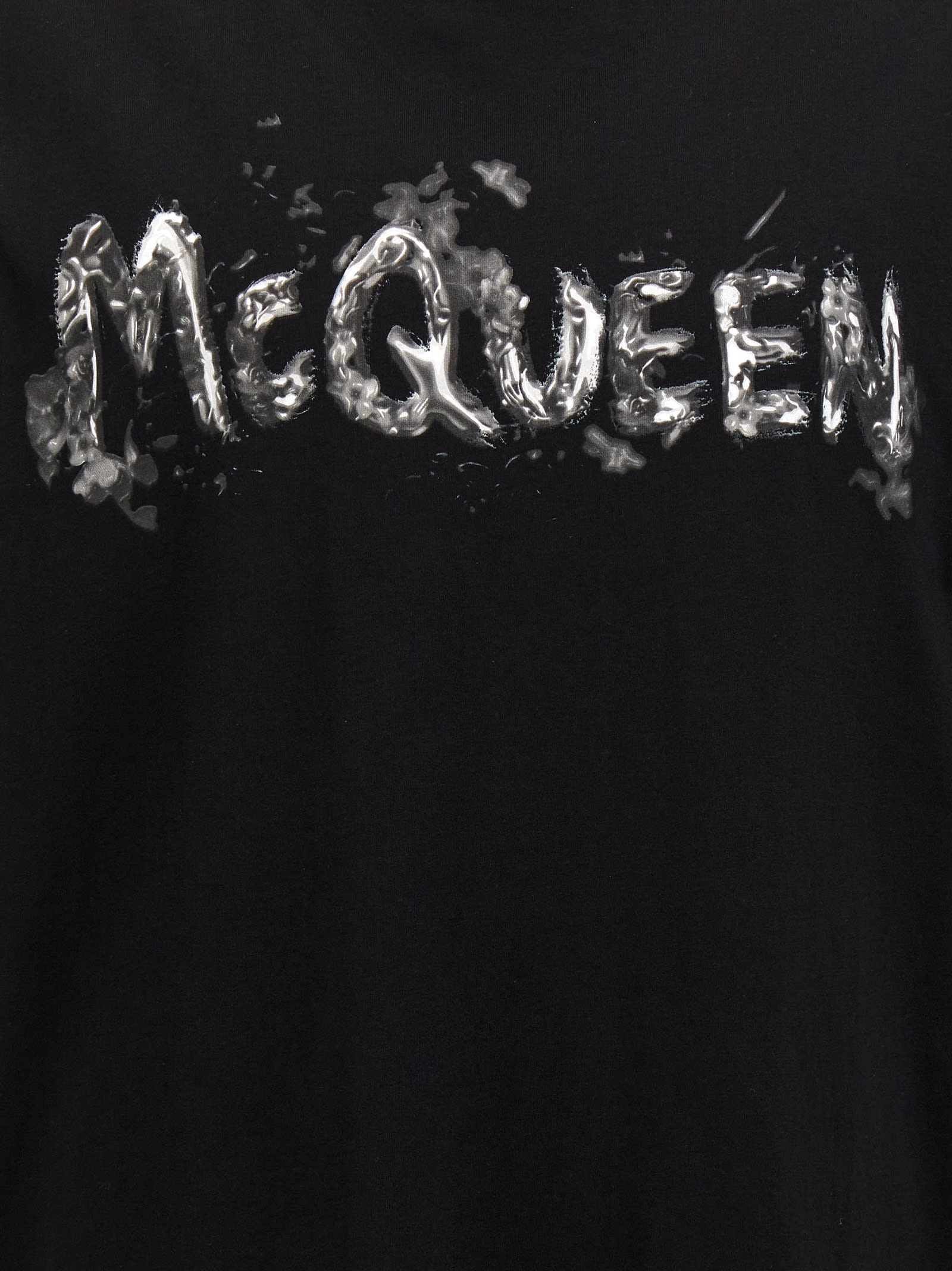 Shop Alexander Mcqueen Logo Print T-shirt In Black