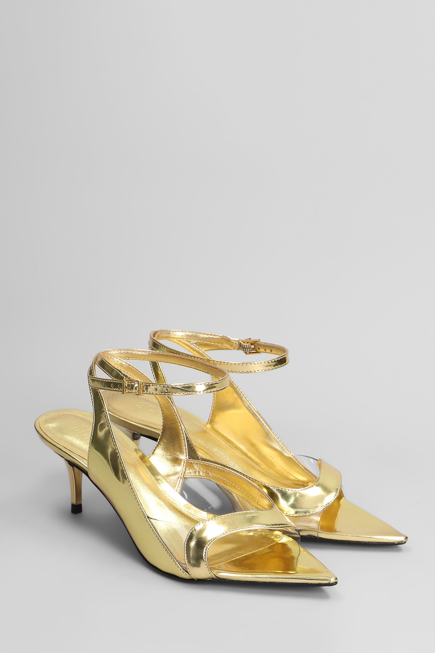 Shop Schutz Sandals In Gold Leather