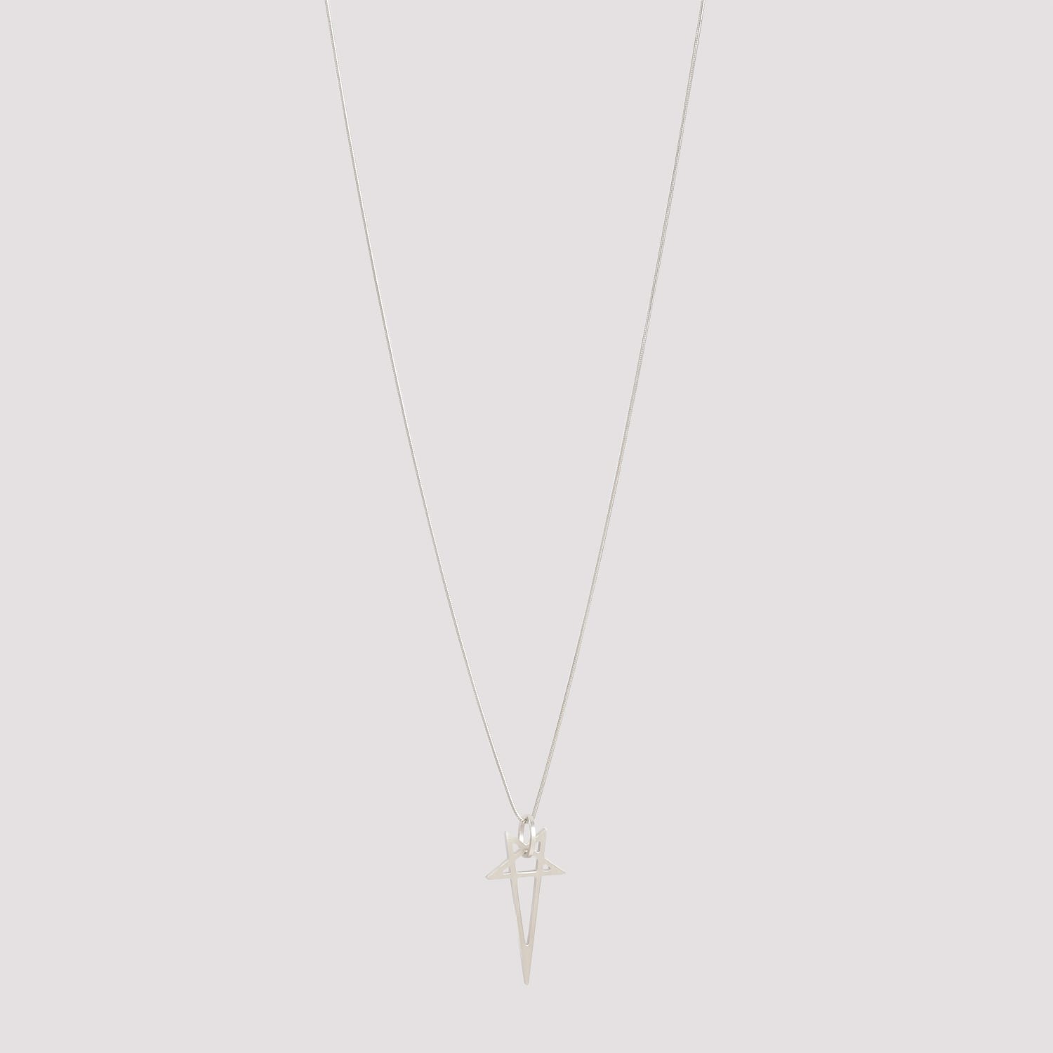 RICK OWENS PENTAGRAM BRASS NECKLACE