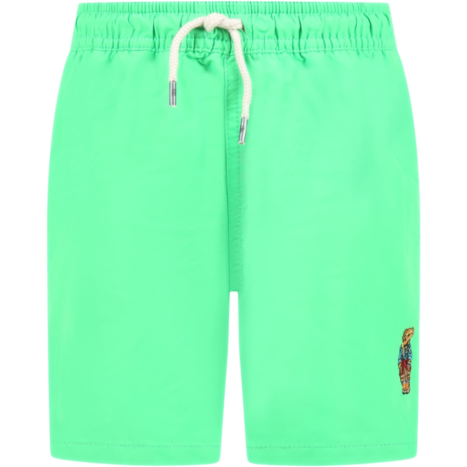 Ralph Lauren Kids' Green Shorts For Boy With Polo Bear