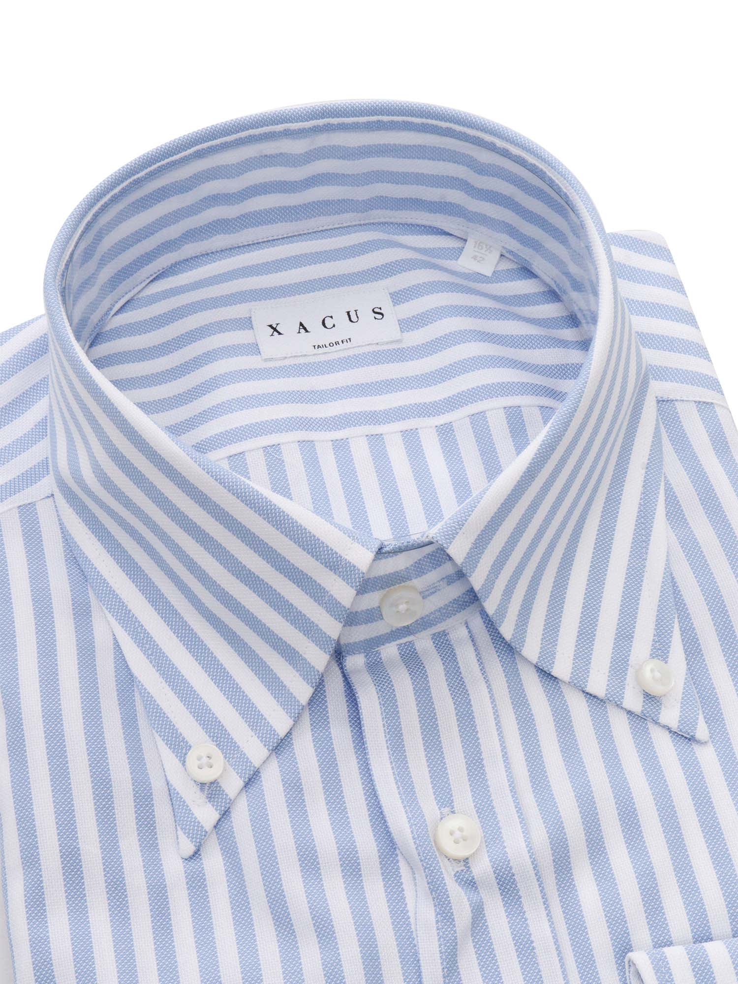 Shop Xacus Light Blue Striped Shirt In Multicolor