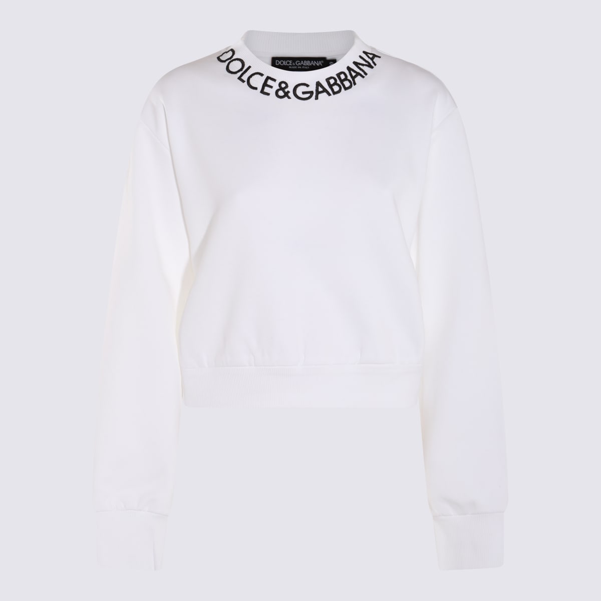 Dolce & Gabbana White And Black Cotton Sweatshirt