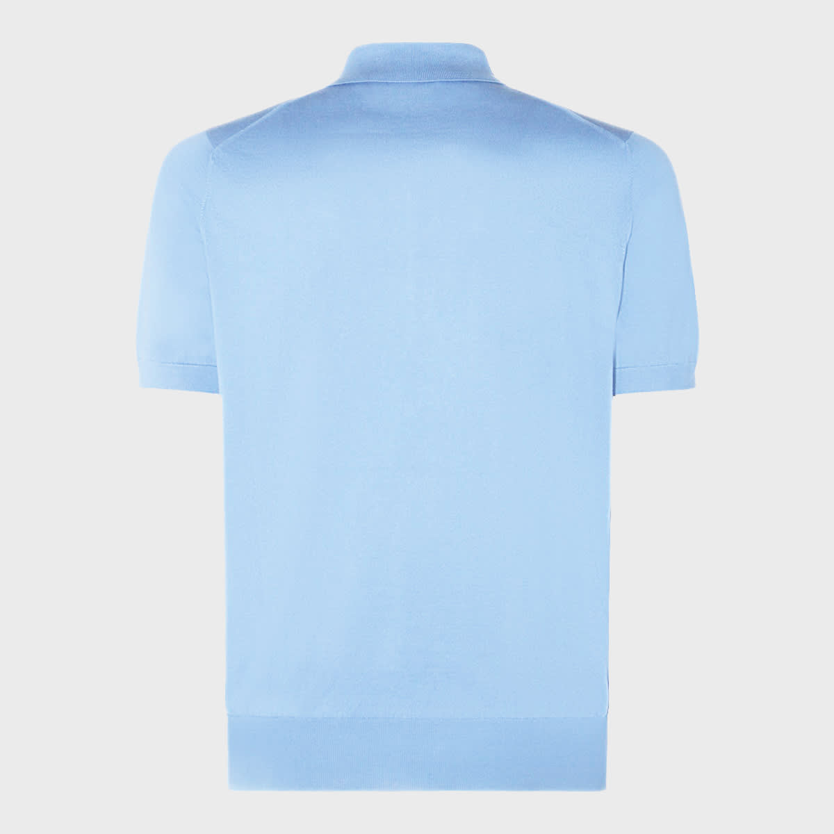 Shop Brunello Cucinelli Light Blue Cotton Polo Shirt