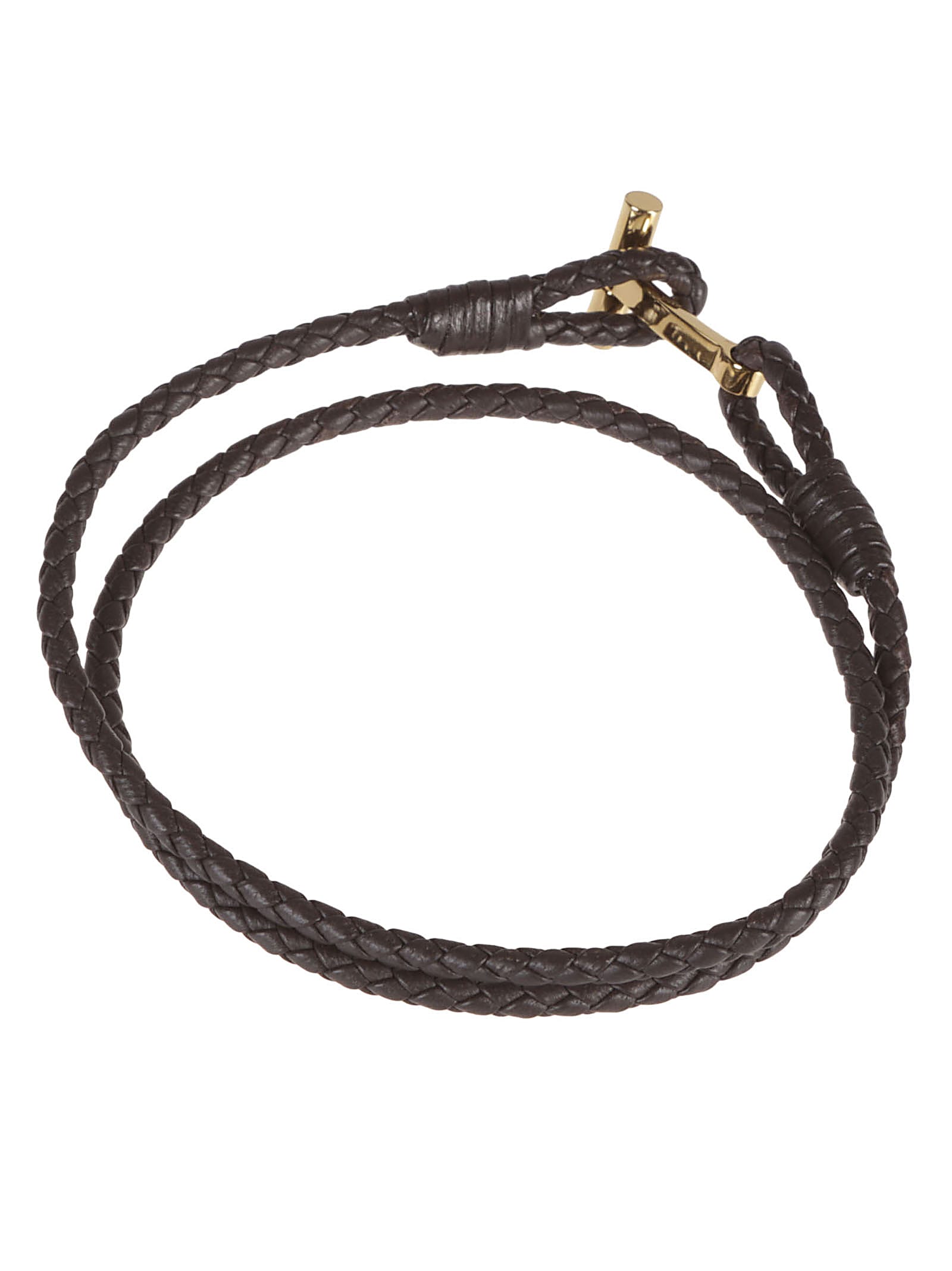 Tom Ford T Wrap Woven Bracelet In Brown