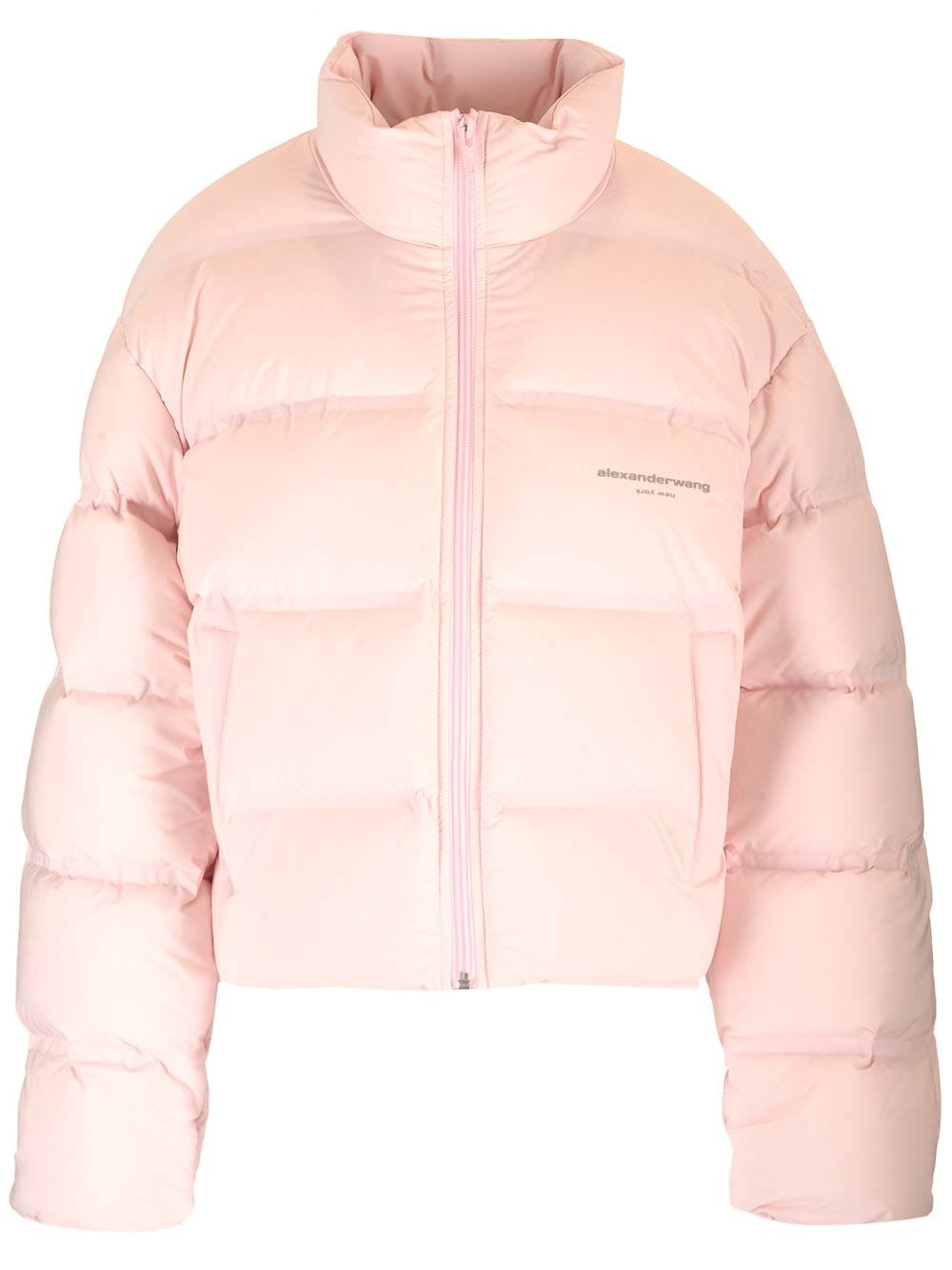 Shop Alexander Wang Short Down Jacket In Rose