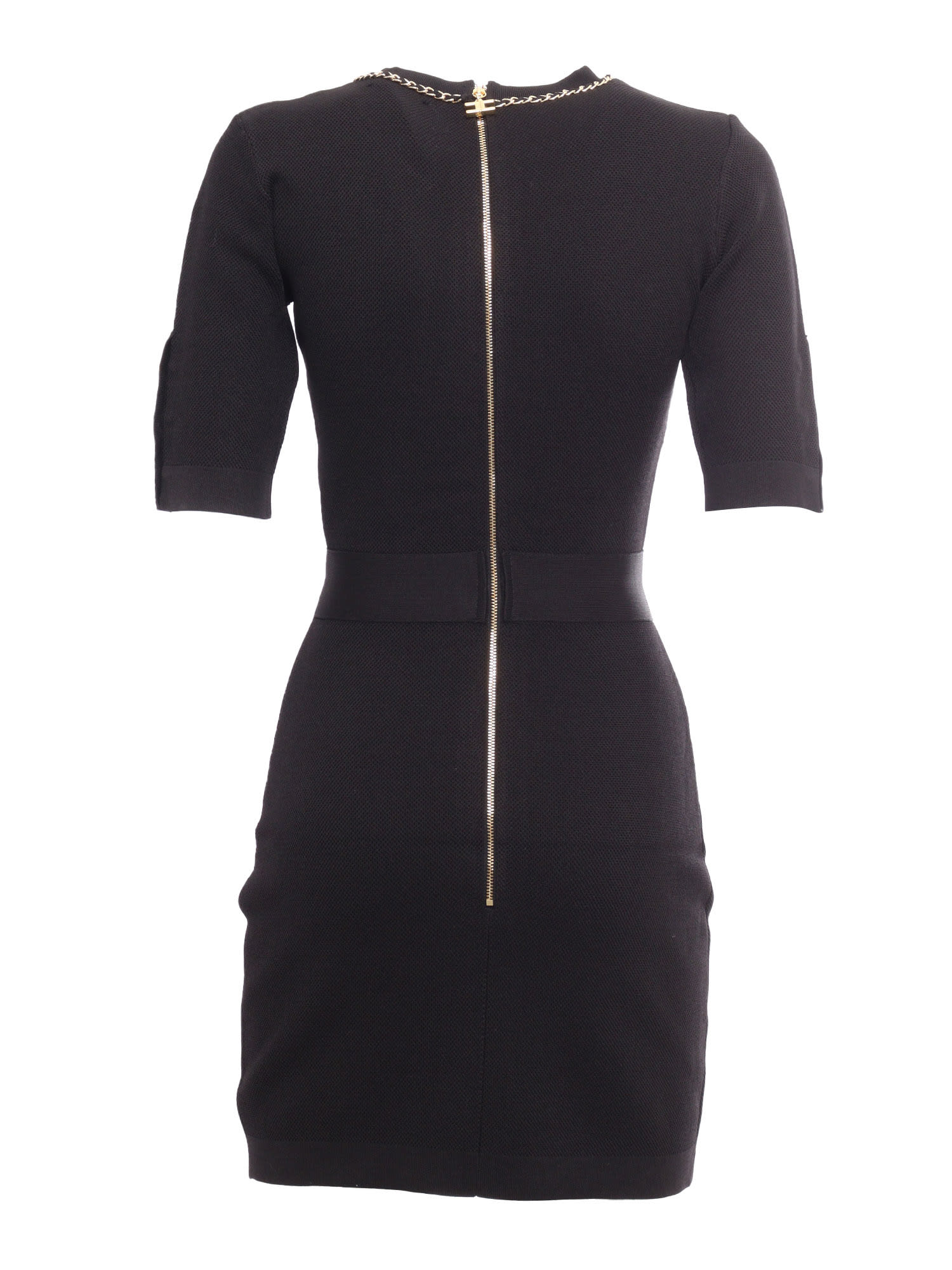 Shop Elisabetta Franchi Knitted Dress In Black