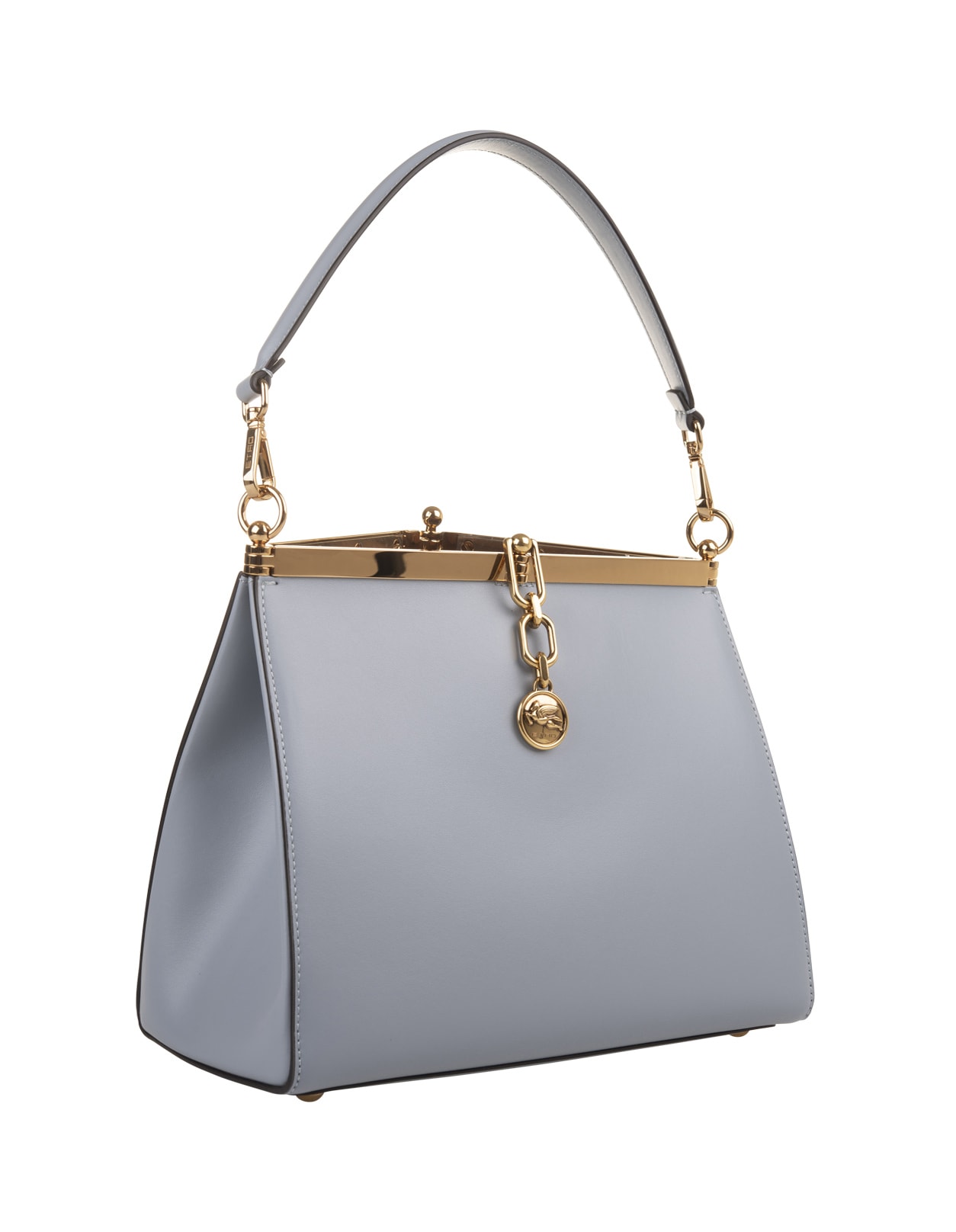 Shop Etro Light Blue Medium Vela Bag