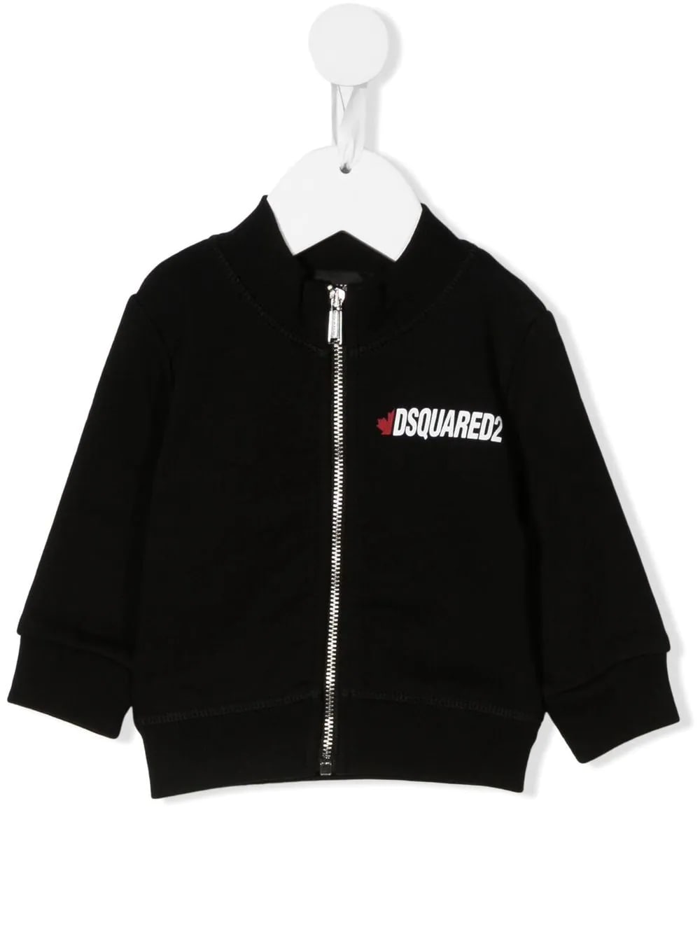 Dsquared2 Baby Black Sweatshirt With Zip And White Printed Logo