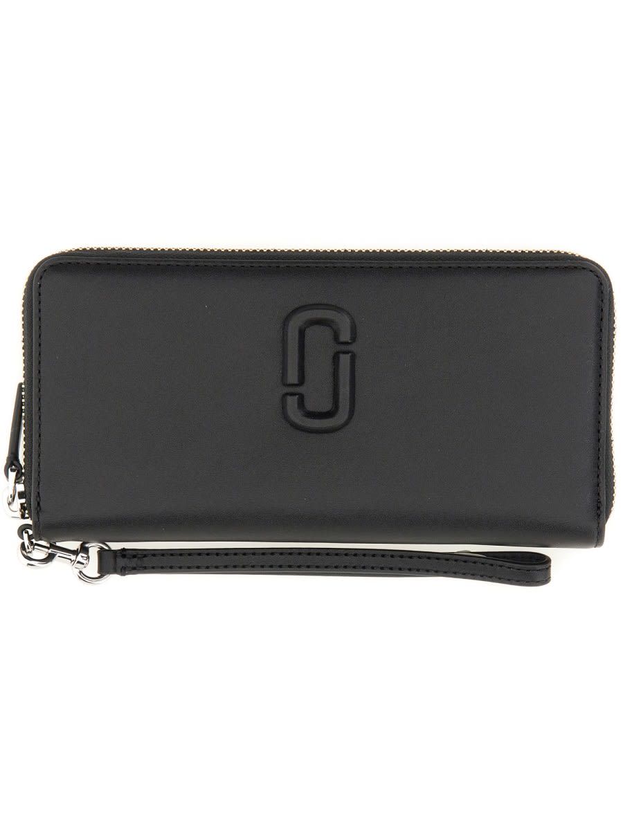 Shop Marc Jacobs Continental Wallet With Logo In Black