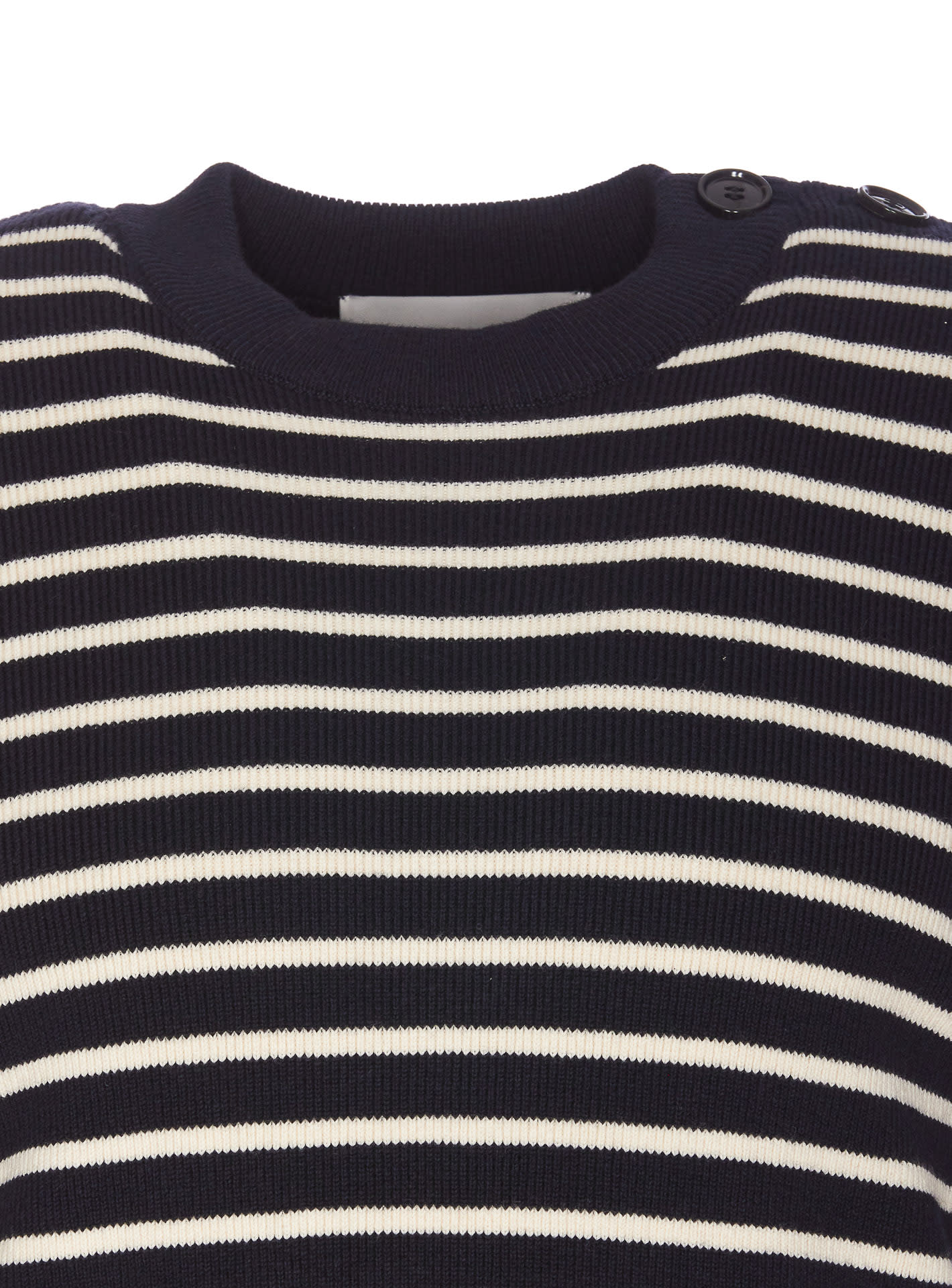 Shop Ami Alexandre Mattiussi Ami Logo Classic Sailor Pullover In Blue