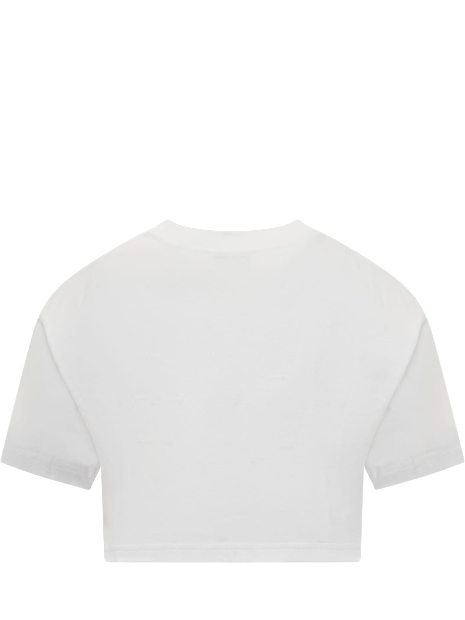 Shop Lanvin Cropped Curb T-shirt In Optic White