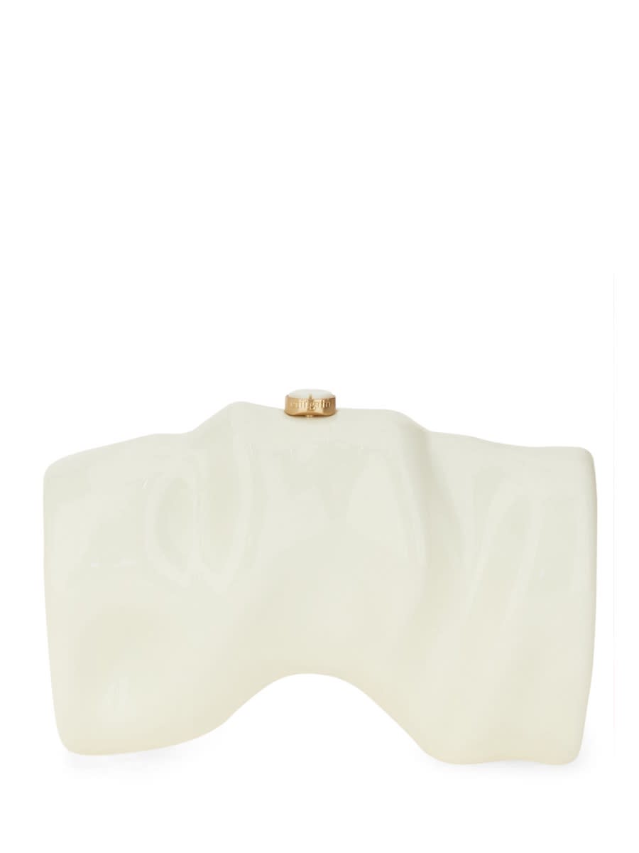 Cult Gaia Clutch Scrunch In Ivory