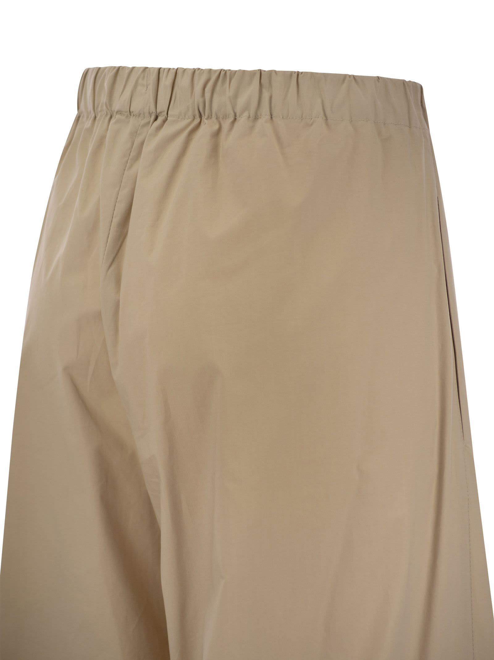 Shop Antonelli Steven - Stretch Cotton Loose-fitting Trousers In Beige